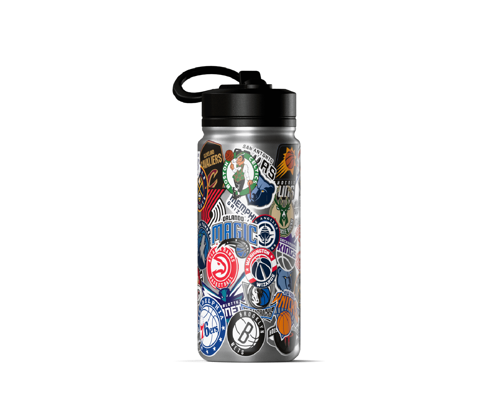 Hydrapeak NBA 20oz All Team Sticker Print Kids Water Bottle with Straw Lid