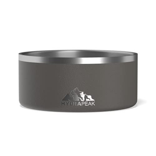 Hydrapeak Dog Bowl - Non-Slip Stainless Steel Water and Food Dish - 8 Cup Graphite