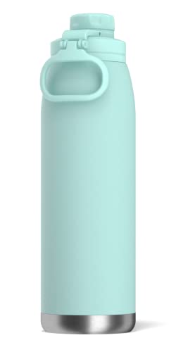 Hydrapeak 40 oz Insulated Water Bottle Chug Lid - Aqua - Leak Proof Double Wall Stainless Steel