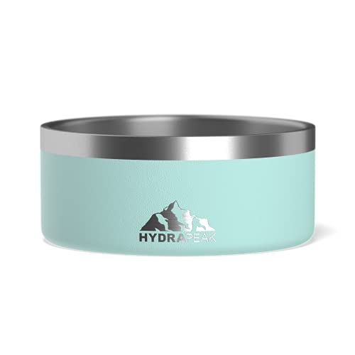 Hydrapeak Non-Slip Stainless Steel Dog Bowl - Insulated Water & Food Dish, 32oz/64oz, Aqua