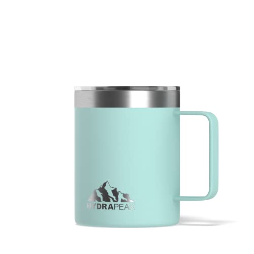 Hydrapeak 14oz Insulated Travel Mug Aqua - Double Wall Stainless Steel with Splash-Proof Lid