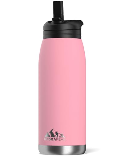 Hydrapeak Flow 32oz Insulated Water Bottle Bubblegum - Stainless Steel with Straw Lid