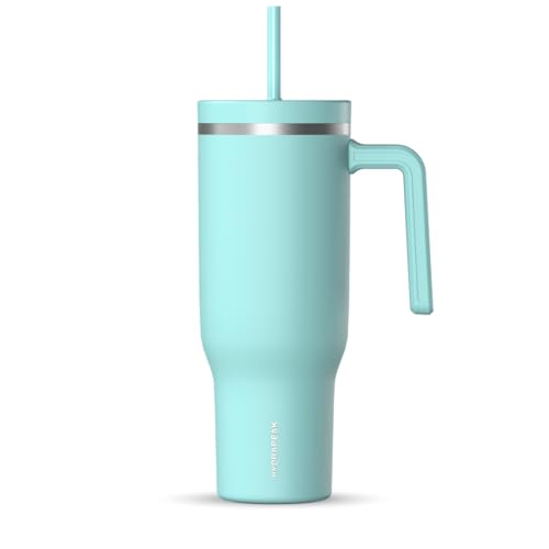Hydrapeak 40 oz Insulated Water Bottle Chug Lid - Aqua - Leak Proof Double Wall Stainless Steel