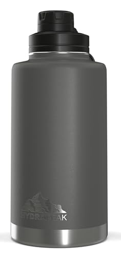 Hydrapeak 50oz Insulated Water Bottle Graphite - Leakproof Stainless Steel Flask