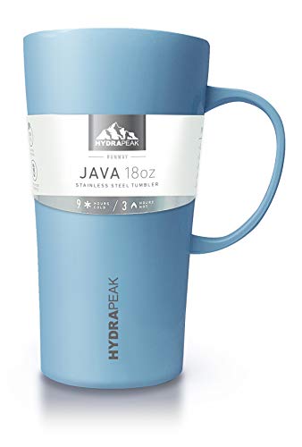 Hydrapeak JAVA 18oz Insulated Coffee Mug with Handle – Leak-Proof Travel Tumbler, Cloud