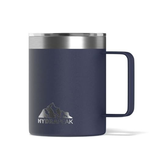 Hydrapeak 14oz Insulated Travel Mug with Splash-Proof Lid, Stainless Steel Double-Walled Coffee Mug, Navy