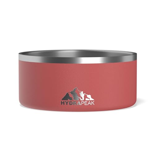 Hydrapeak Dog Bowl 64oz Merlot - Non-Slip Stainless Steel Pet Water Dish