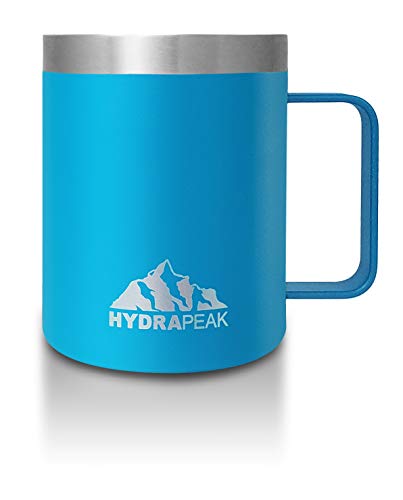 Hydrapeak 14oz Insulated Travel Mug with Splash Proof Lid - Double Wall Stainless Steel Camping Coffee Cup with