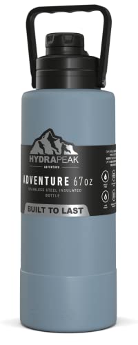 Hydrapeak Adventure 67oz Insulated Water Bottle - Storm Gray Half Gallon Canteen