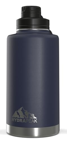 Hydrapeak 50oz Insulated Large Water Bottle - Leak Proof Stainless Steel Flask (Navy)