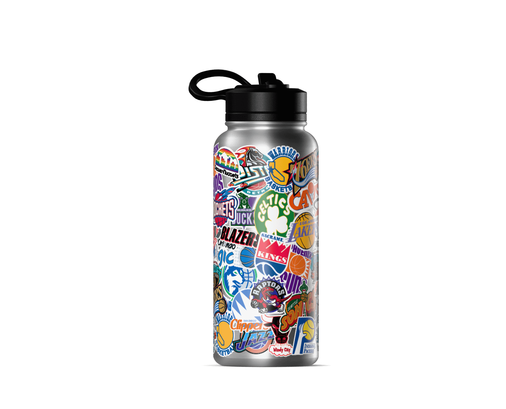 Hydrapeak NBA 32oz All Team Sticker Print Water Bottle with Straw Lid