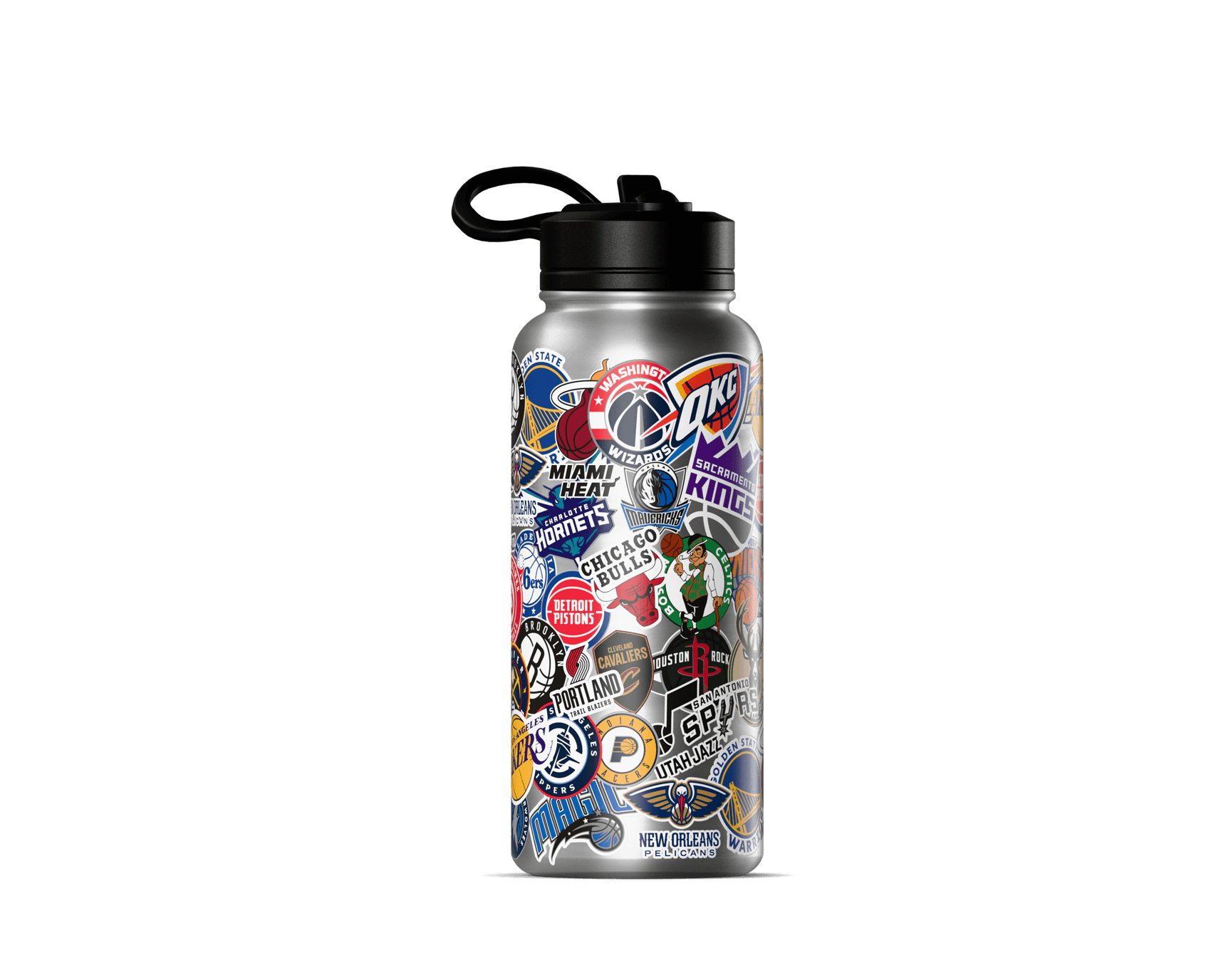 Hydrapeak NBA 32oz All Team Sticker Print Water Bottle with Straw Lid