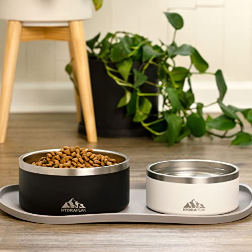 Hydrapeak Dog Bowl - Non Slip Stainless Steel, 8 Cup (64oz) Lemon