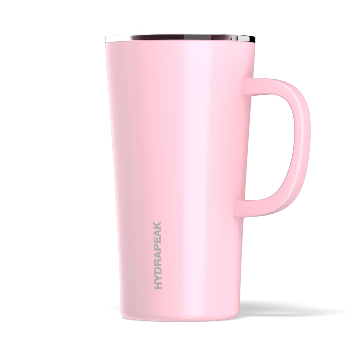 Hydrapeak JAVA 18oz Insulated Coffee Mug with Handle, Pink, Leak-Proof Lid
