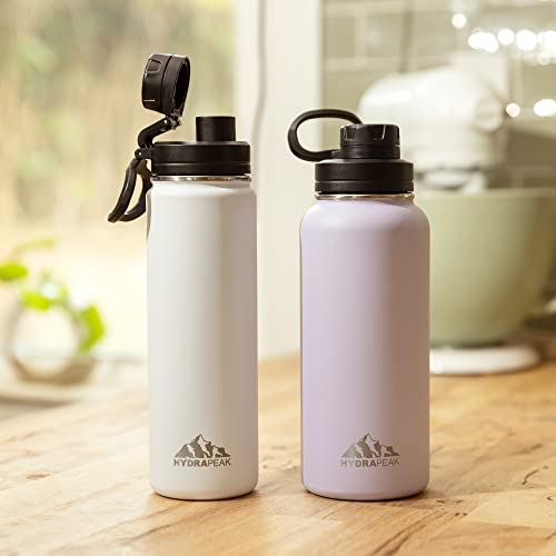 Hydrapeak 32oz Insulated Water Bottle with Chug Lid, Aubergine, Handle