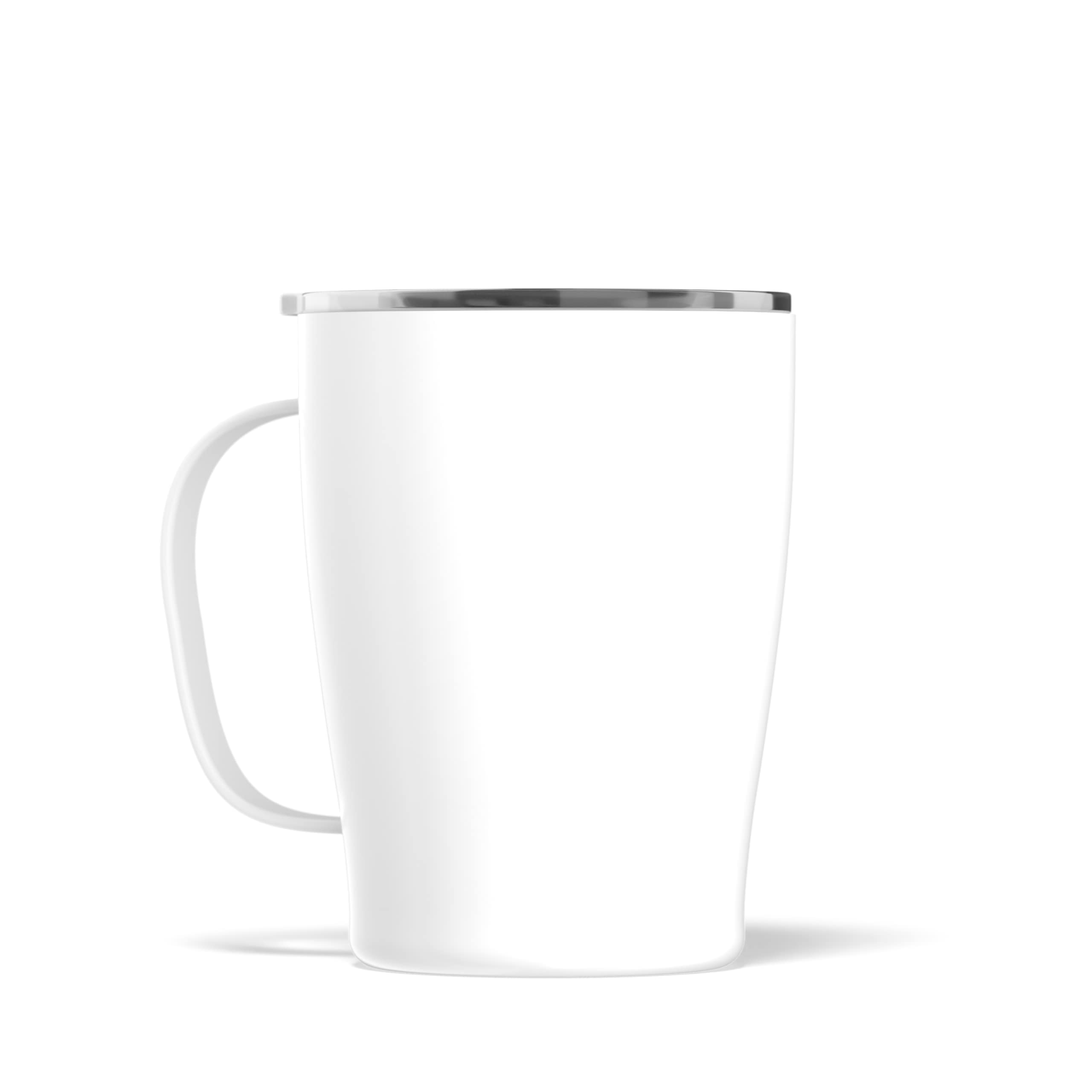 Hydrapeak SAVOR 18oz Double Vacuum Insulated Coffee Mug - White, Stainless Steel Travel Mug with Lid and Handle