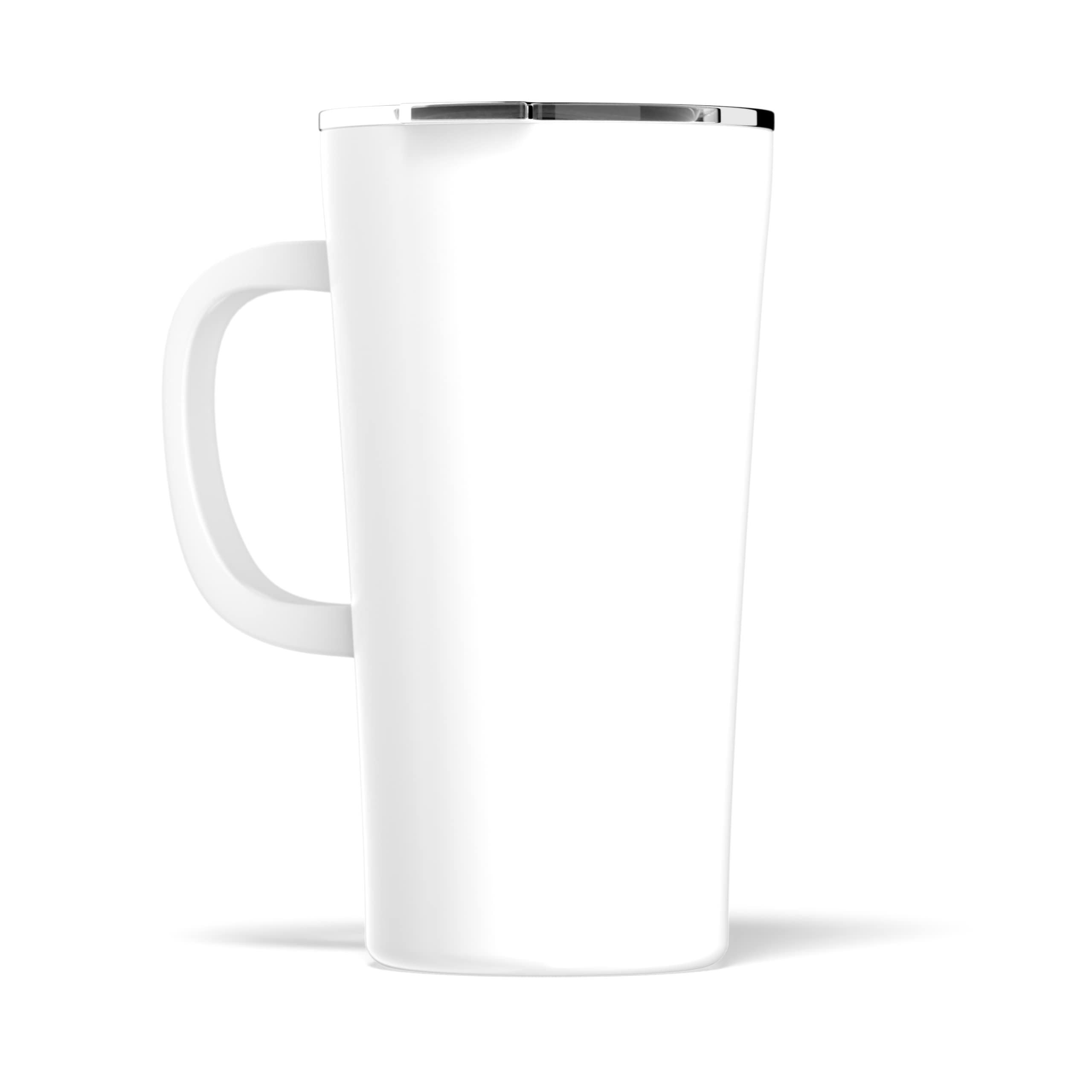Hydrapeak 18oz Java Insulated Travel Coffee Mug - Stainless Steel with Handle, Leak-Proof Lid, White