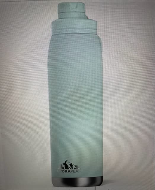 Hydrapeak 40 oz Insulated Water Bottle Chug Lid - Black - Leak Proof Double Wall Stainless Steel