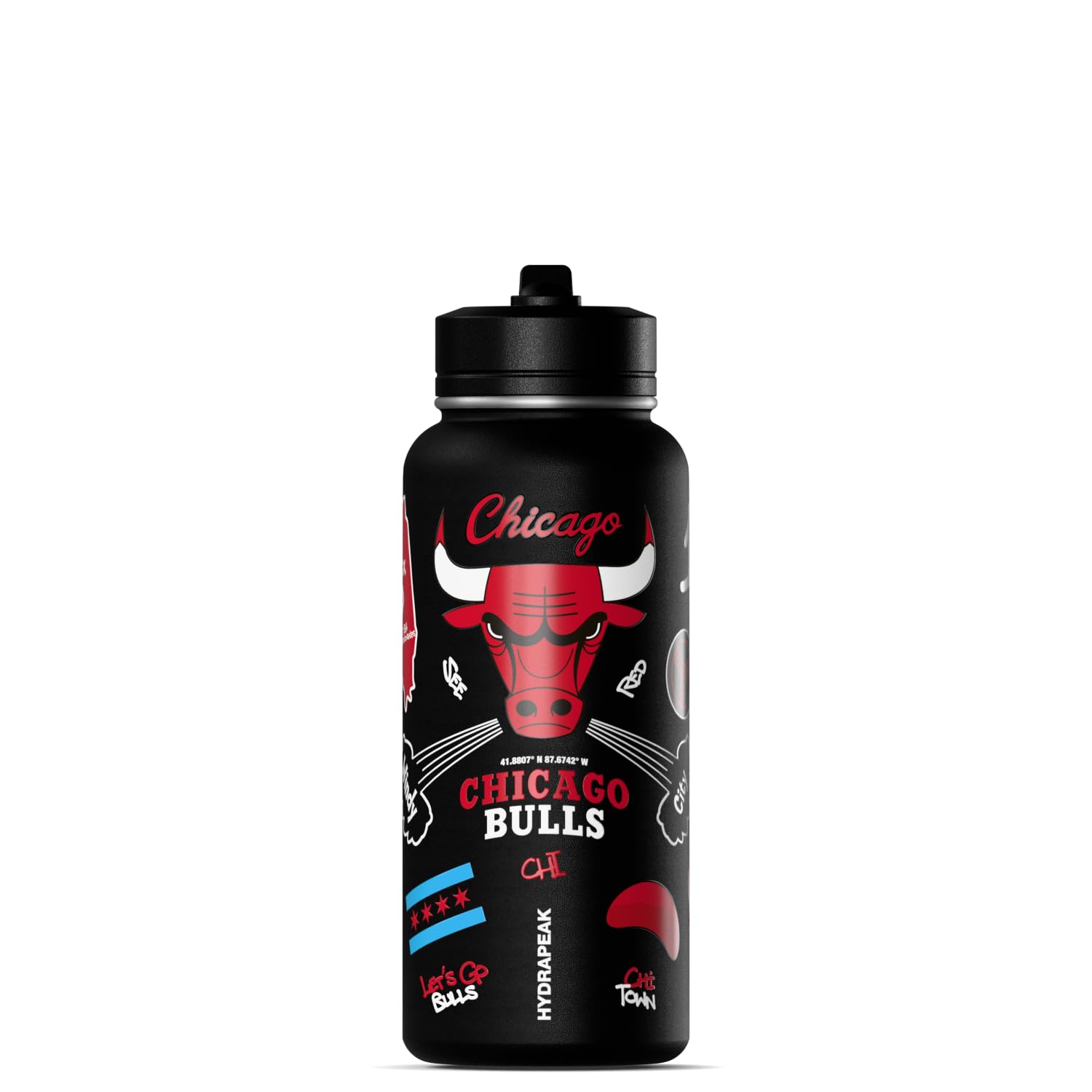 Hydrapeak New York Knicks 32oz Insulated Water Bottle – Straw Lid & Handle, Official NBA Licensed (White)