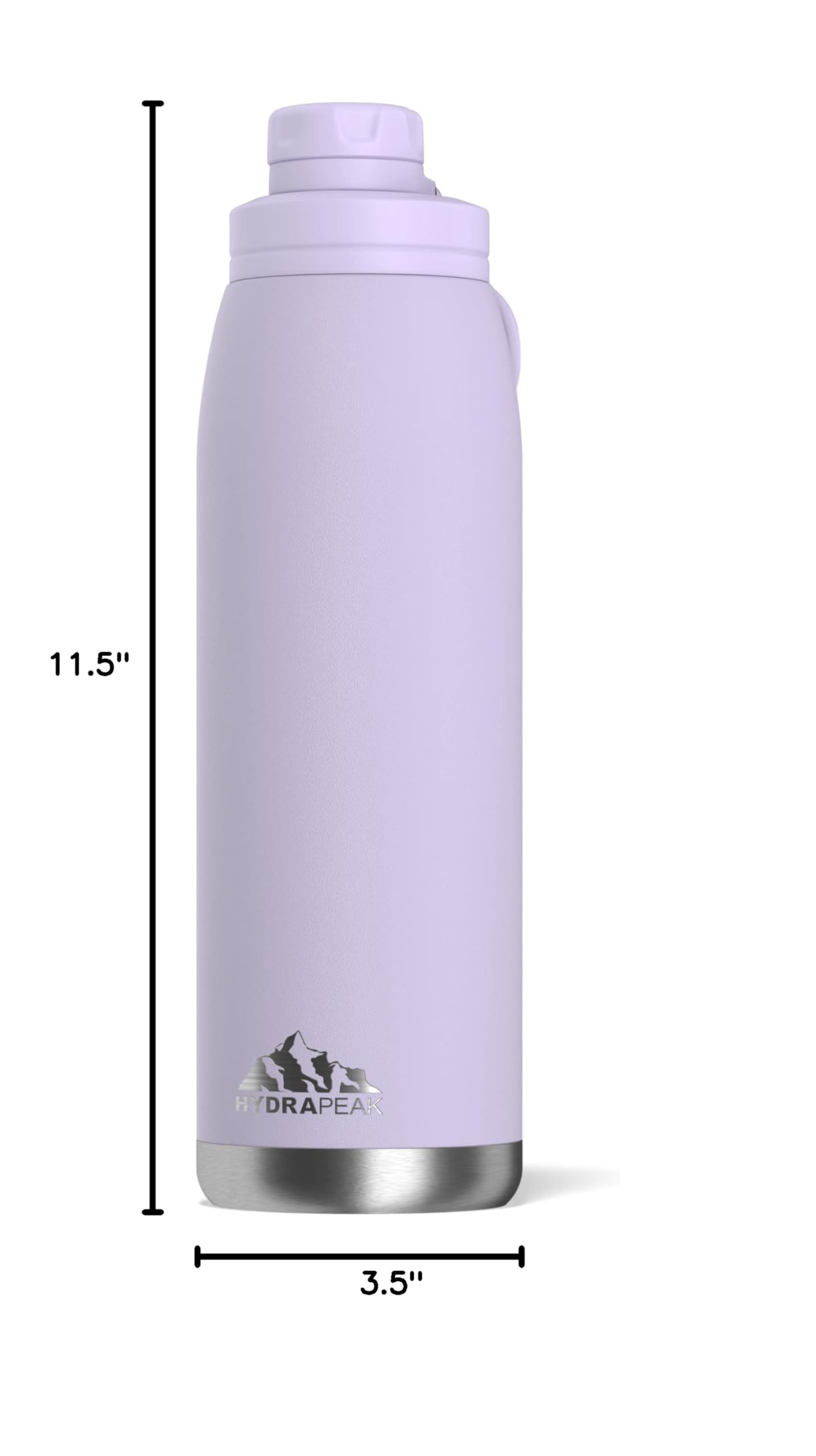 Hydrapeak 40 oz Insulated Water Bottle with Chug Lid - Leak Proof Double Walled Vacuum Stainless Steel, Cold 24