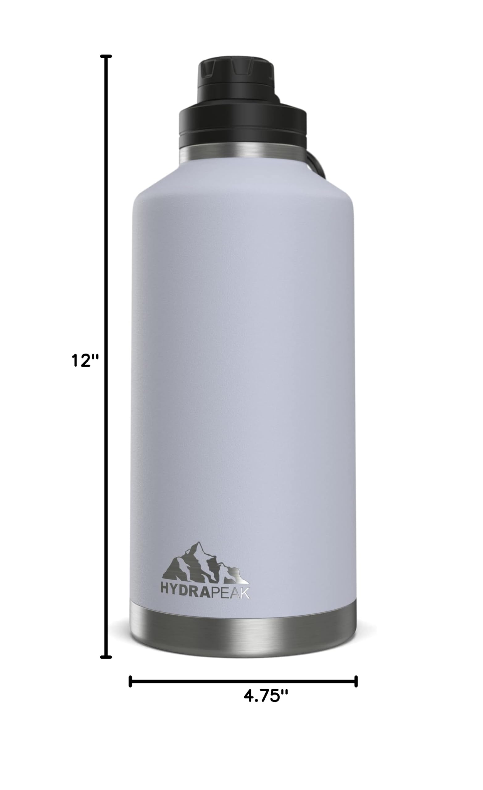 Hydrapeak 72 oz Insulated Water Bottle - Ice Blue, Leak-Proof Jug, Half Gallon