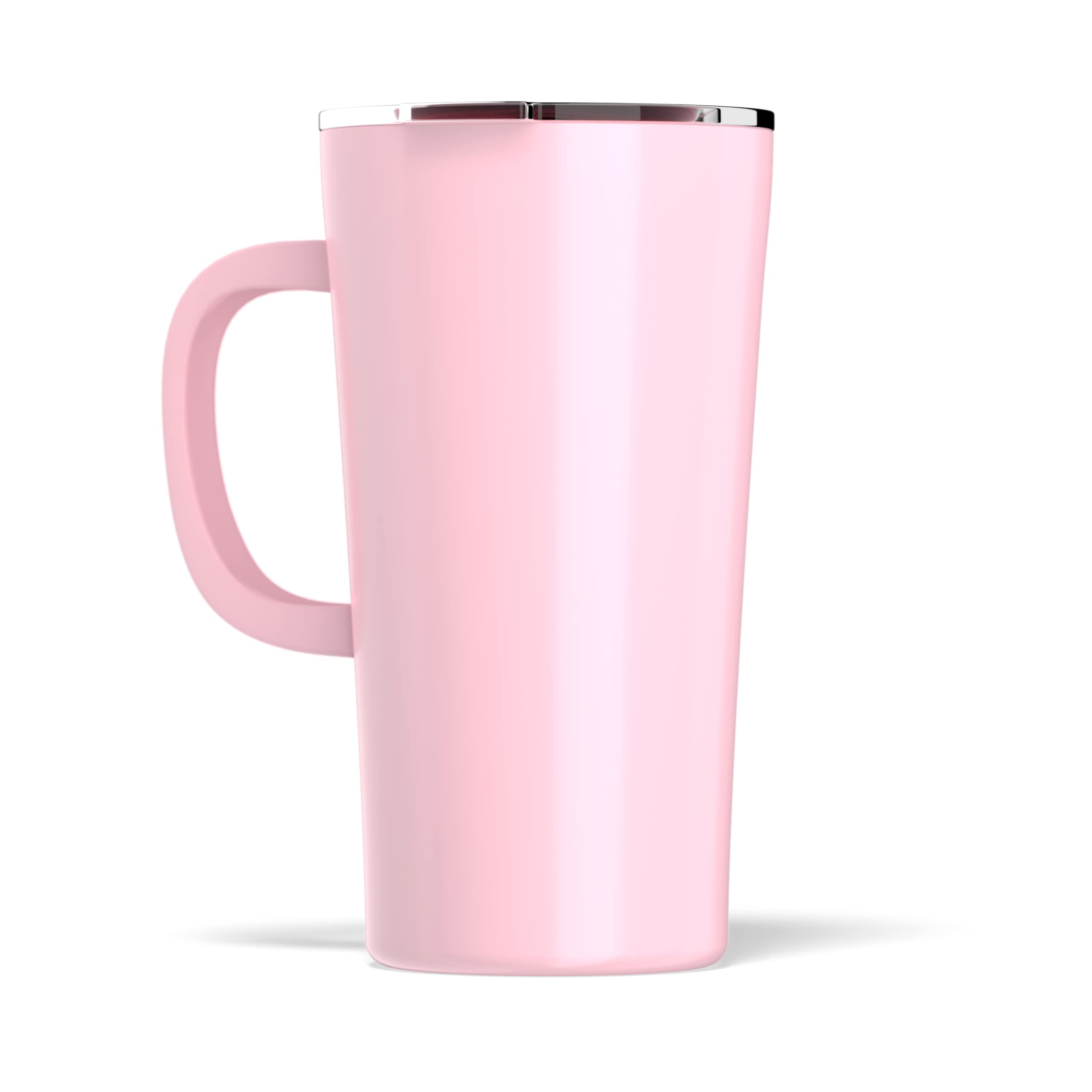 Hydrapeak JAVA 18oz Insulated Coffee Mug with Handle, Pink, Leak-Proof Lid