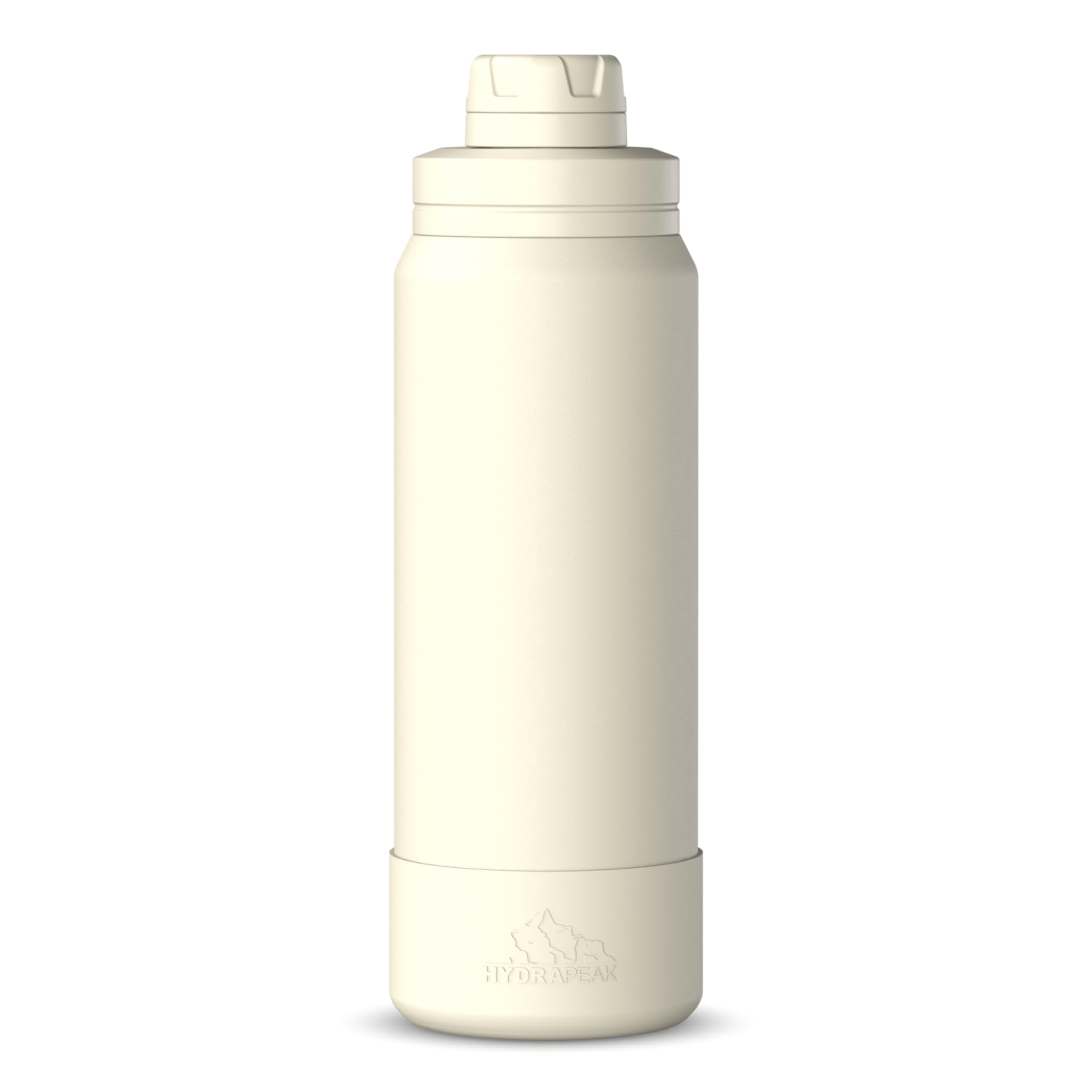Hydrapeak 26oz Sport Insulated Water Bottle with Chug Lid - Ivory (Cupholder Friendly)