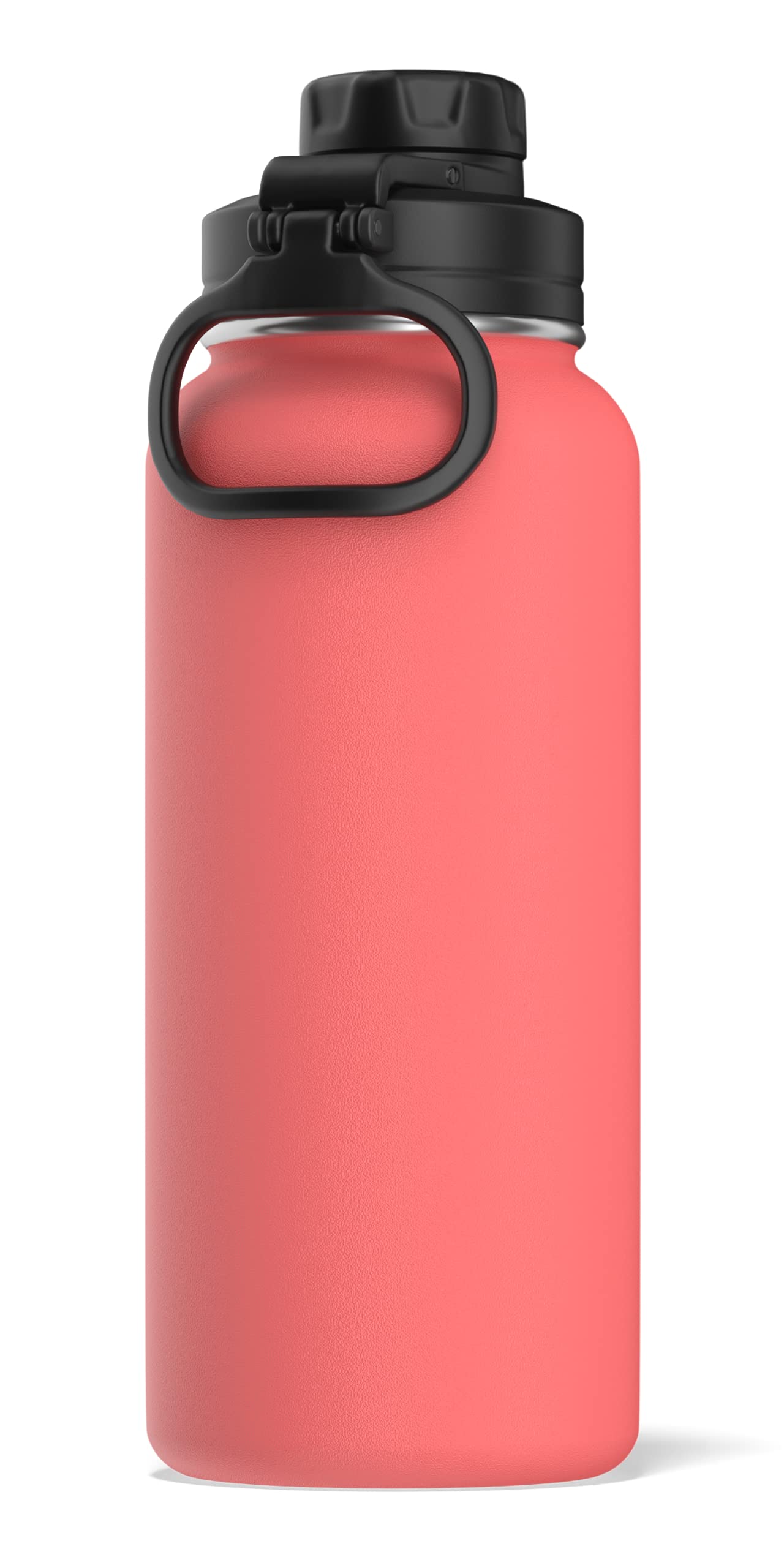 Hydrapeak 32oz Insulated Water Bottle with Chug Lid - Coral - Leak-Proof Stainless Steel Bottle with Handle