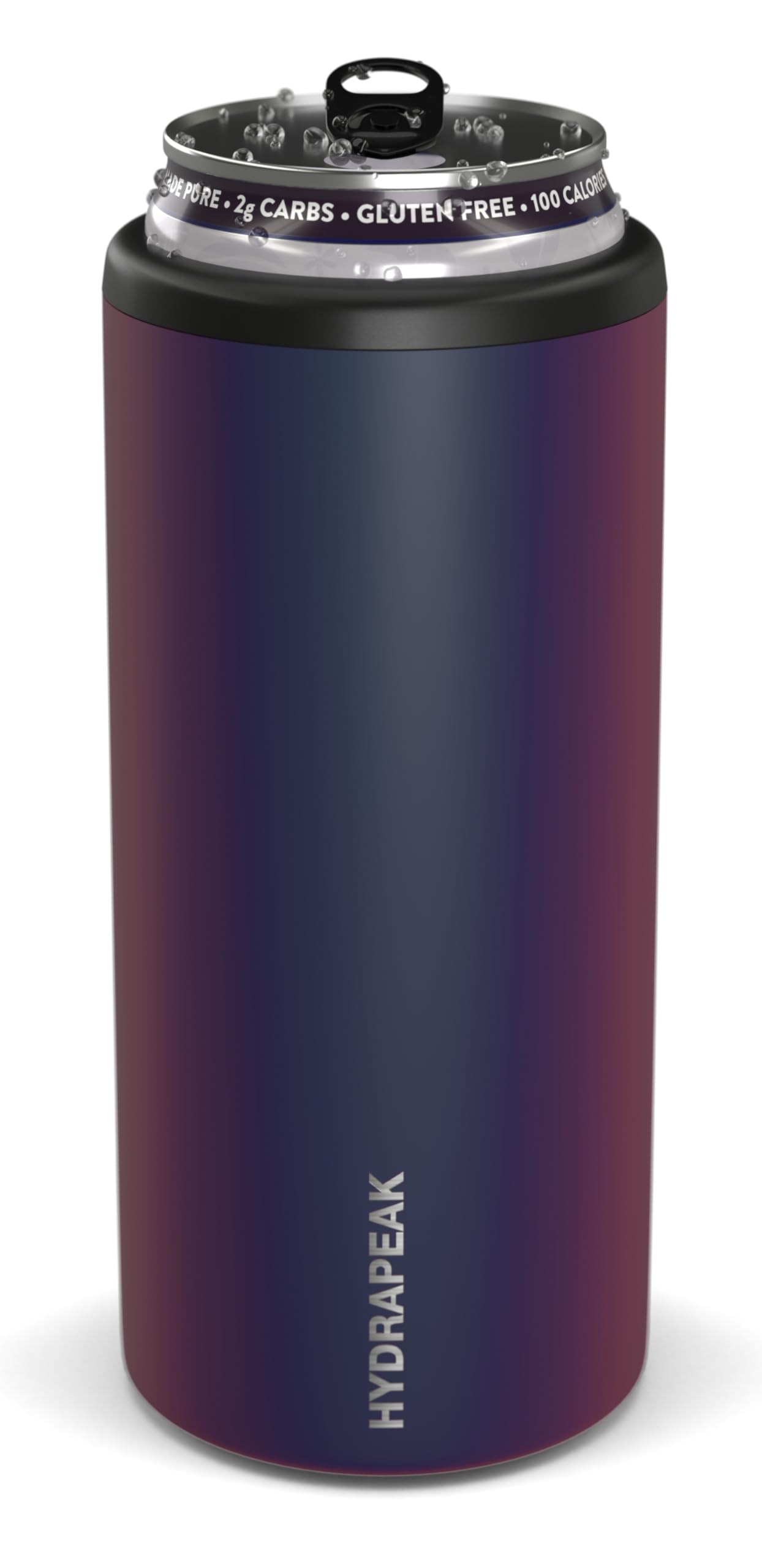 Hydrapeak Slim Can Cooler - Double Wall Insulated 12 oz Skinny Can Cooler, Stainless Steel (Rainbow)