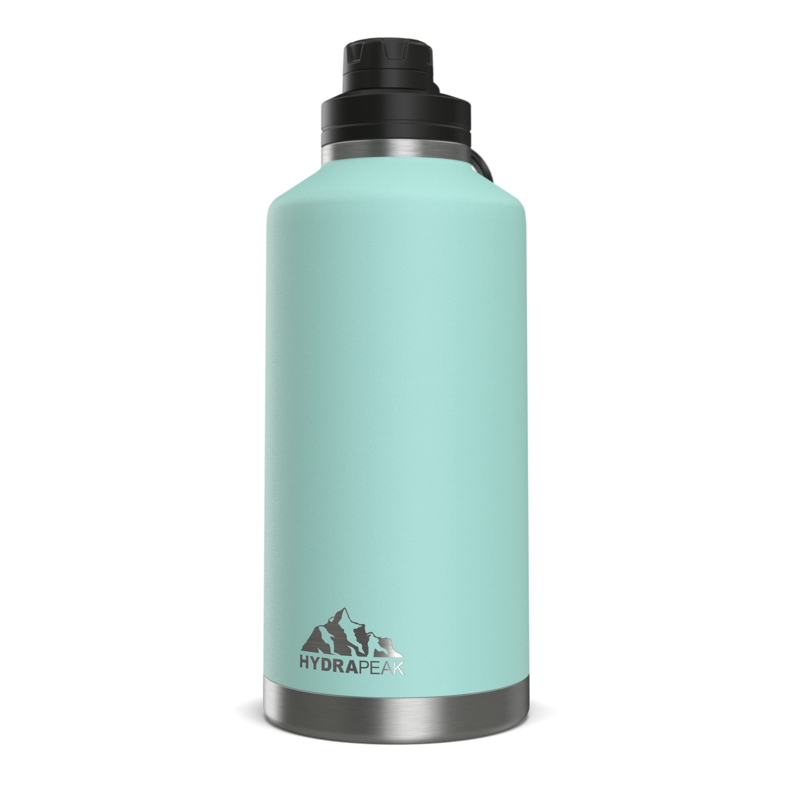 Hydrapeak 72 oz Insulated Water Bottle, Aqua Finish, Leak-Proof Half-Gallon Jug