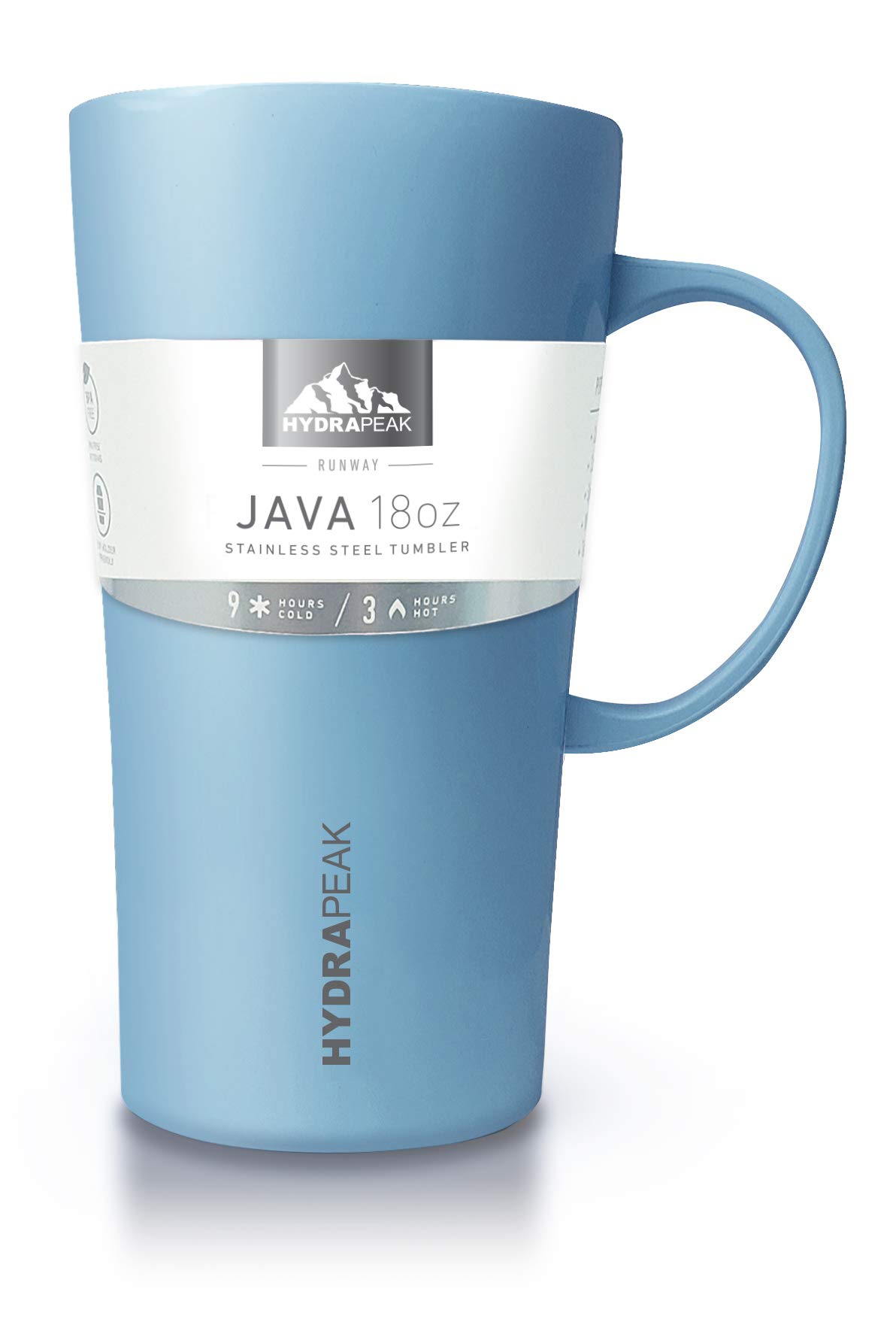 Hydrapeak JAVA 18oz Insulated Coffee Mug with Handle – Leak-Proof Travel Tumbler, Cloud