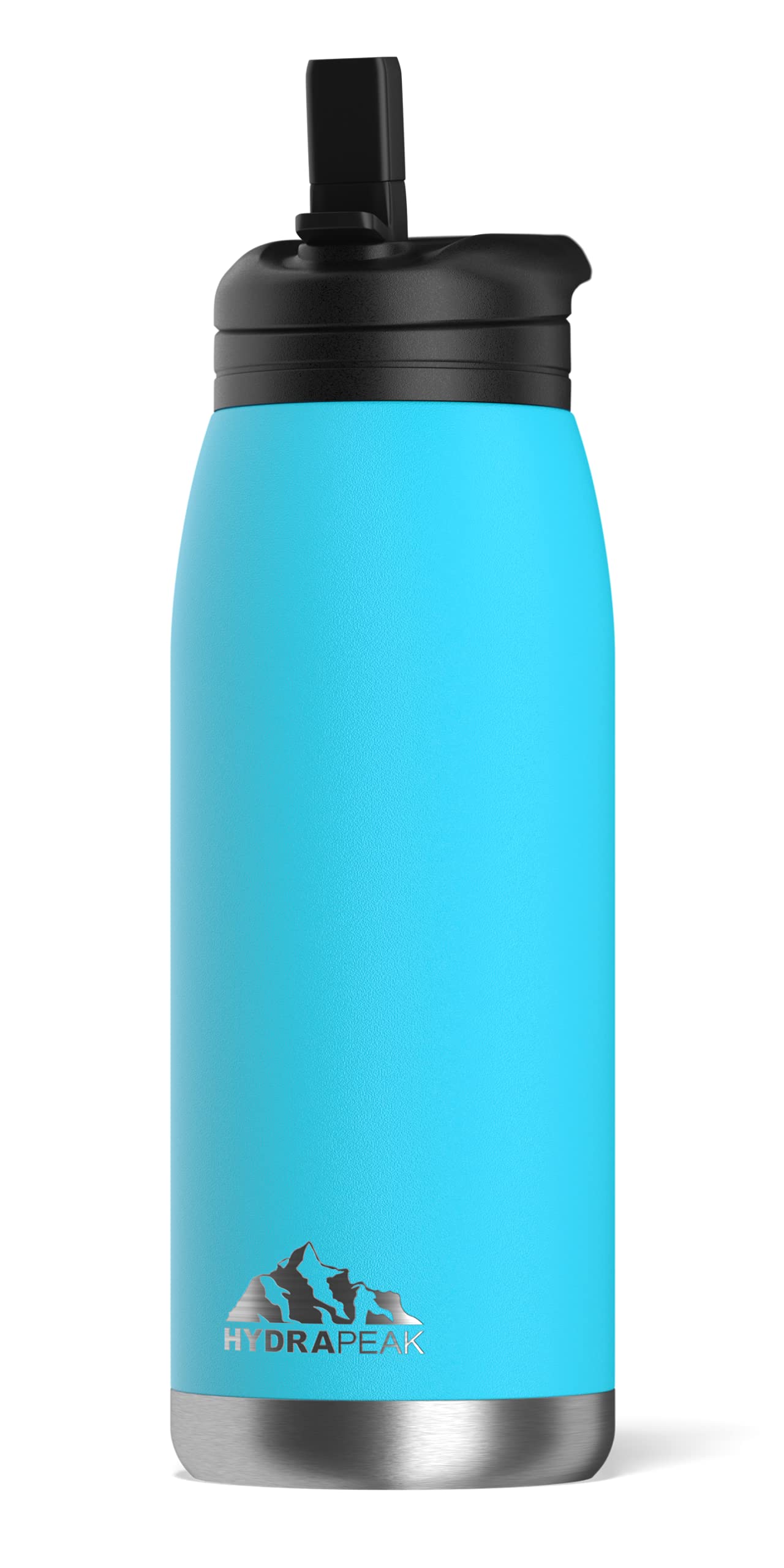 Hydrapeak Flow 32oz Insulated Water Bottle - Ocean Blue, Leak-Proof Stainless Steel with Straw Lid and Handle