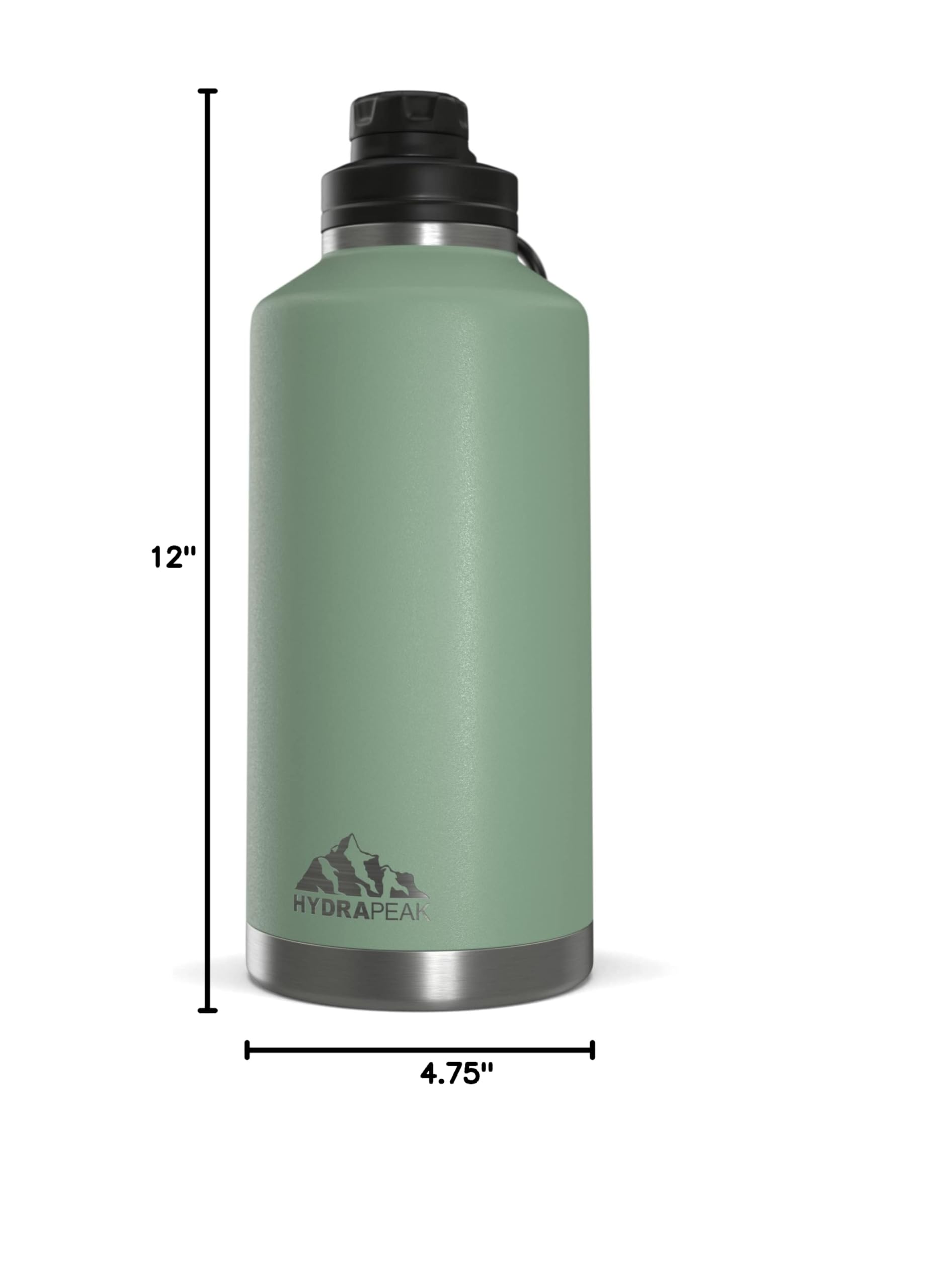 Hydrapeak 72 oz Insulated Water Jug - Sage Green, Half Gallon Bottle
