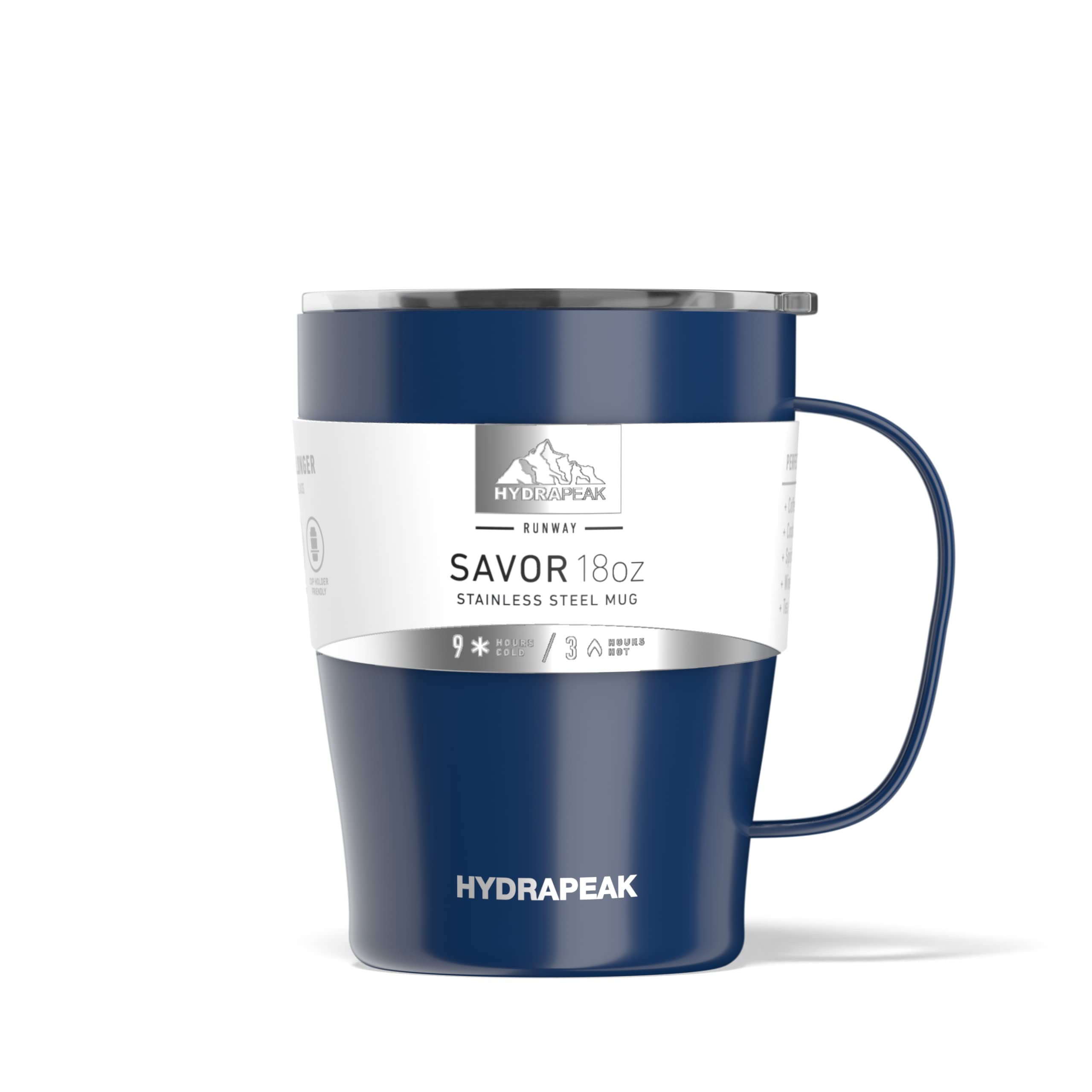 Hydrapeak SAVOR 18oz Double Vacuum Insulated Coffee Mug - Cobalt, Stainless Steel Travel Mug