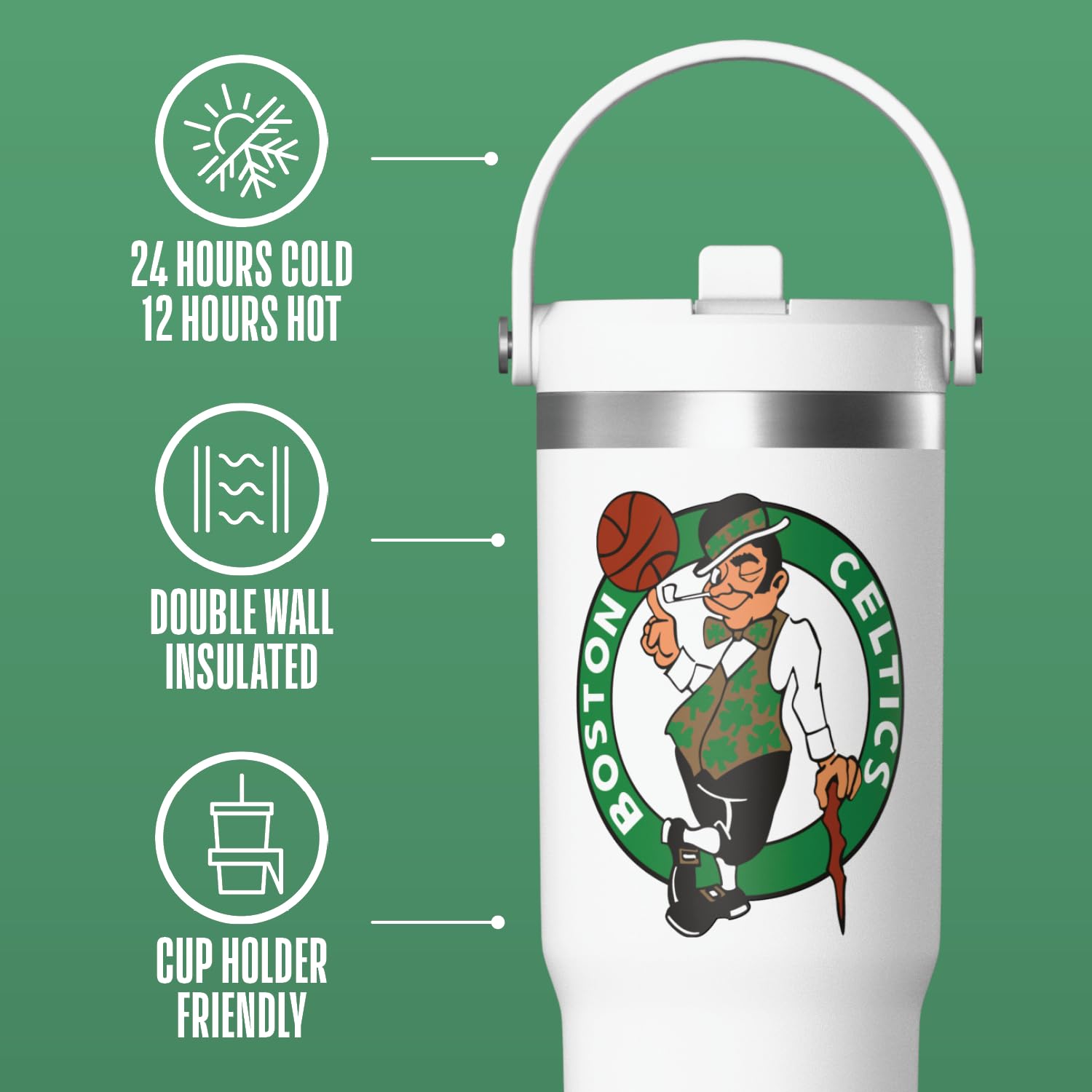 Hydrapeak NBA Boston Celtics Nomad 32oz Insulated Tumbler - Limited Edition White Collector Gift Box