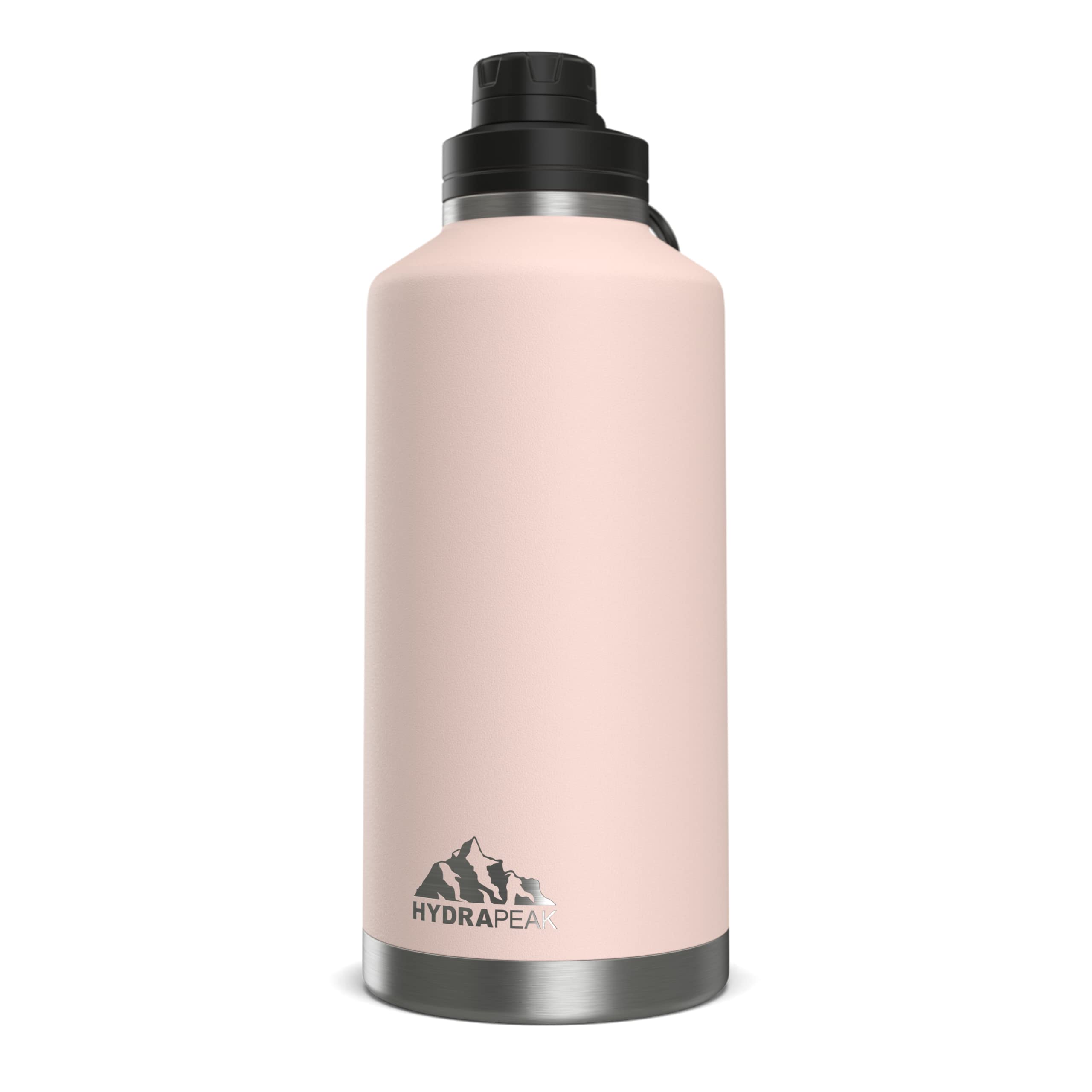 Hydrapeak 72 oz Insulated Water Bottle, Seashell Finish, Leak-Proof Half-Gallon Jug
