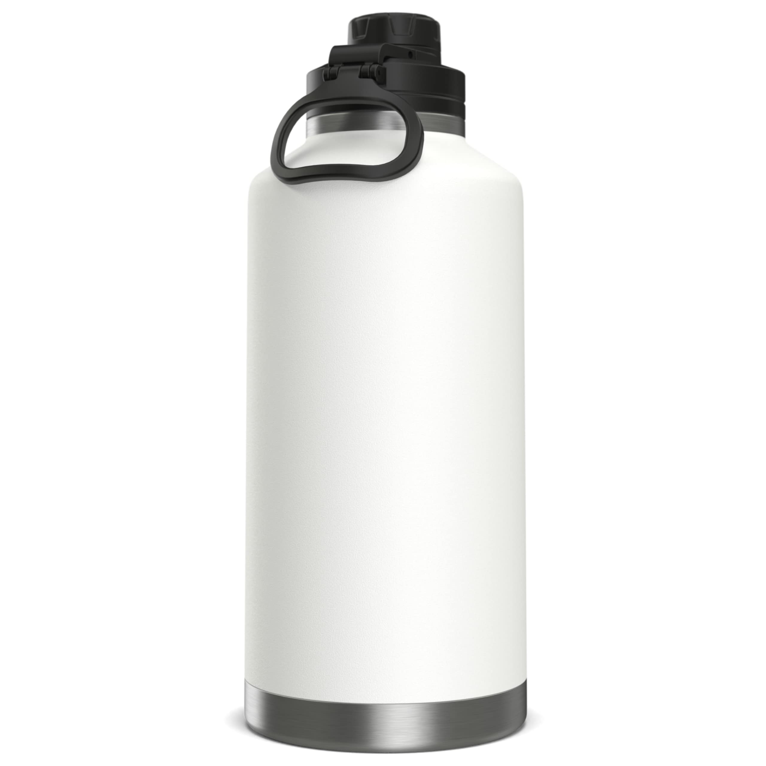 Hydrapeak 72 oz Insulated Water Bottle, White Finish, Leak-Proof Half-Gallon Jug
