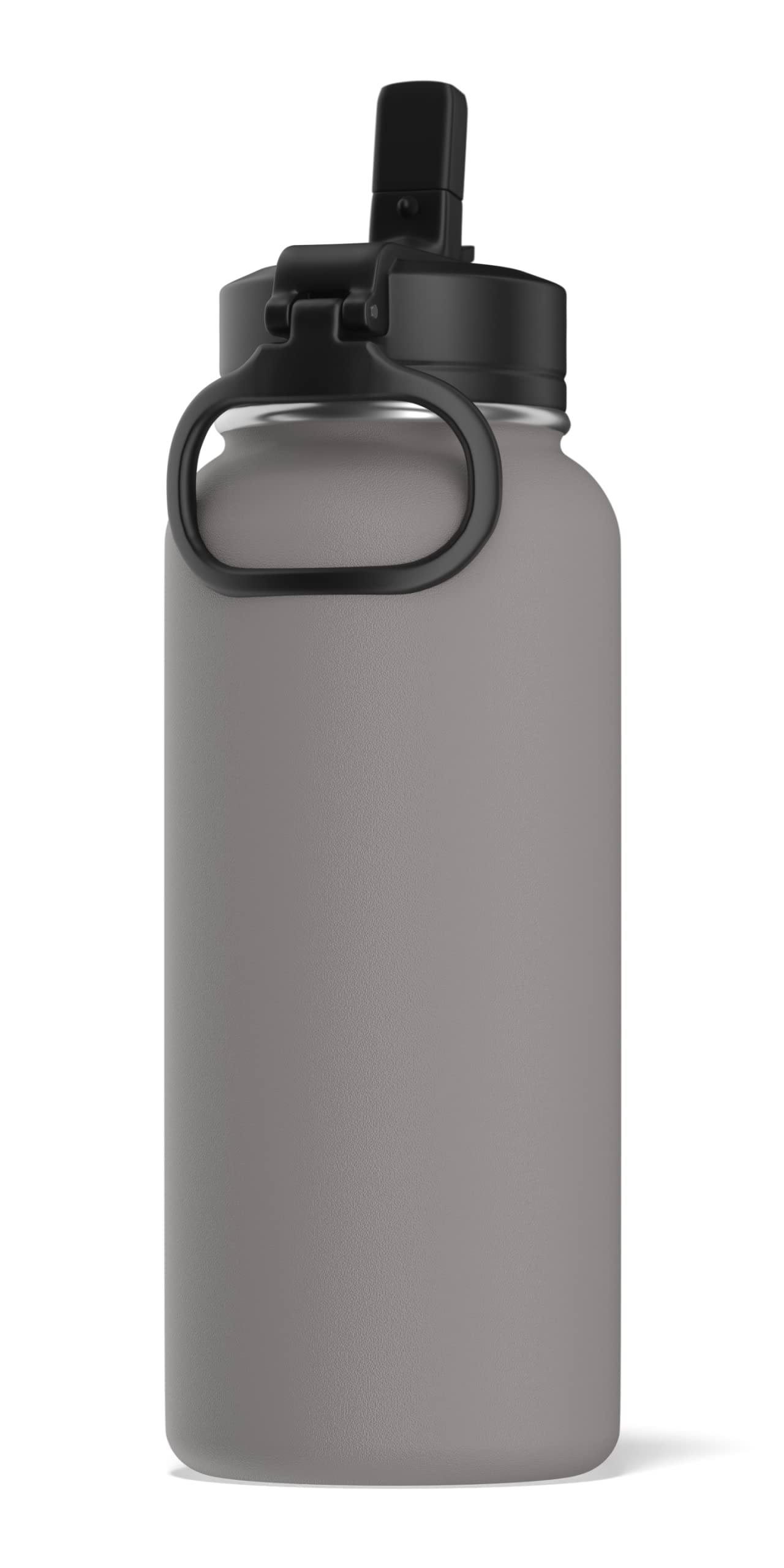 Hydrapeak 32oz Insulated Water Bottle with Straw Lid - Grey, Double Wall Stainless Steel