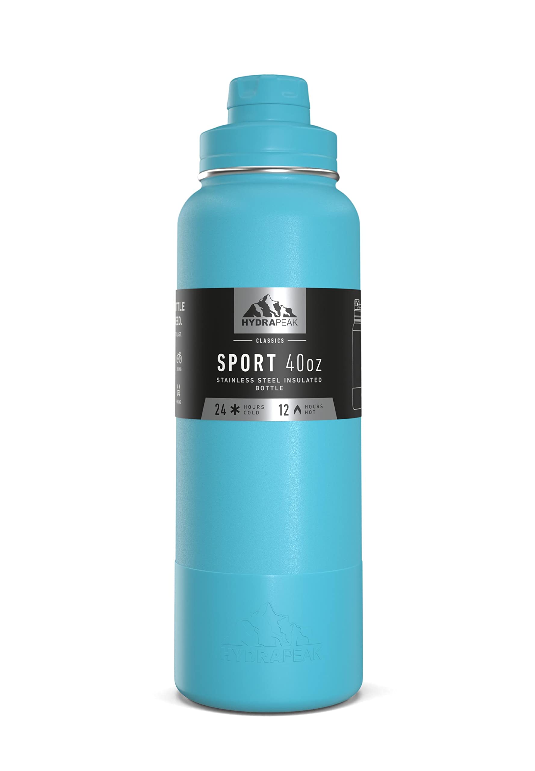 Hydrapeak 40oz Sport Insulated Water Bottle - Chug Lid, Belize Blue