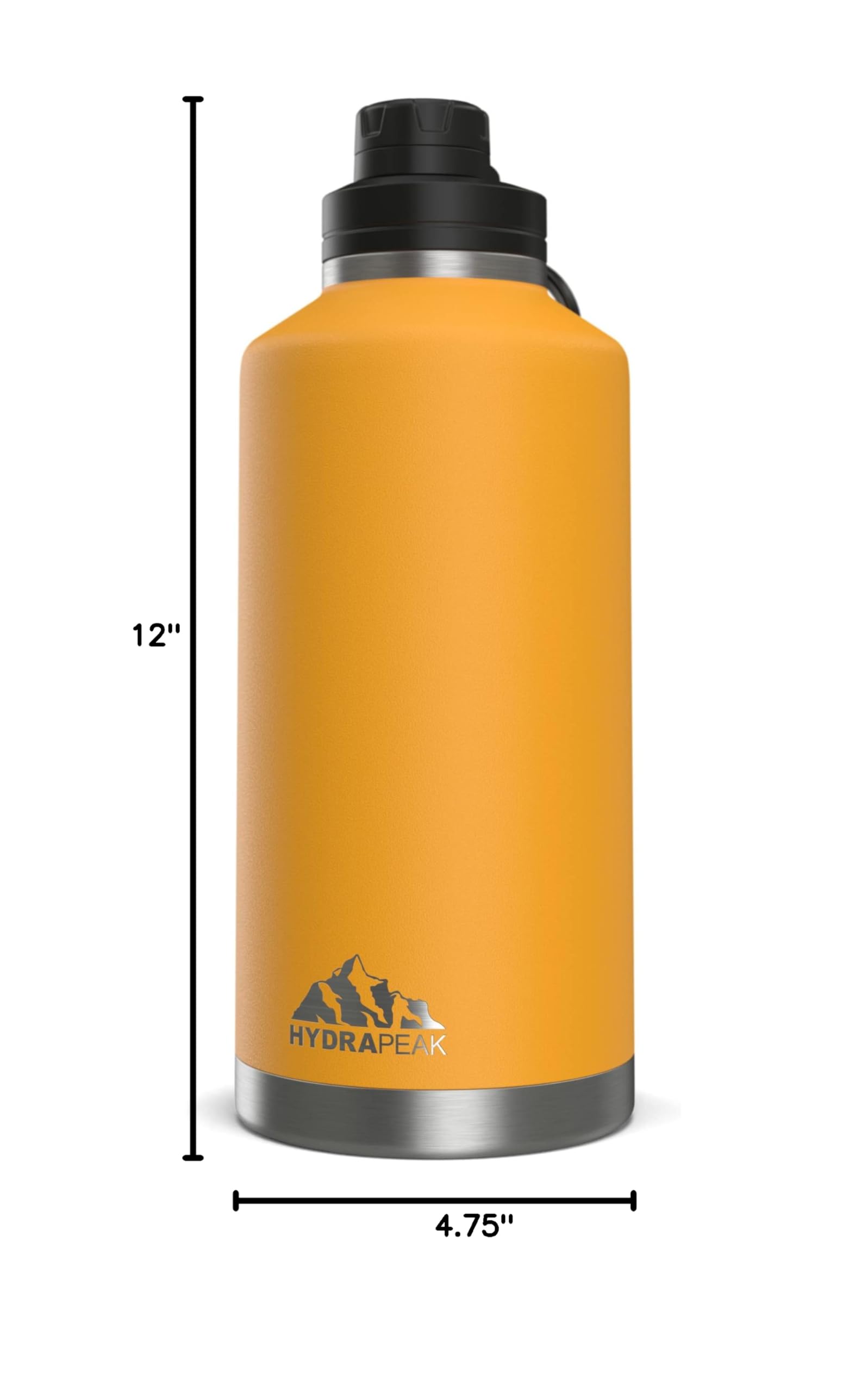 Hydrapeak 72 oz Insulated Water Jug - Mango, Leak-Proof Half Gallon Bottle