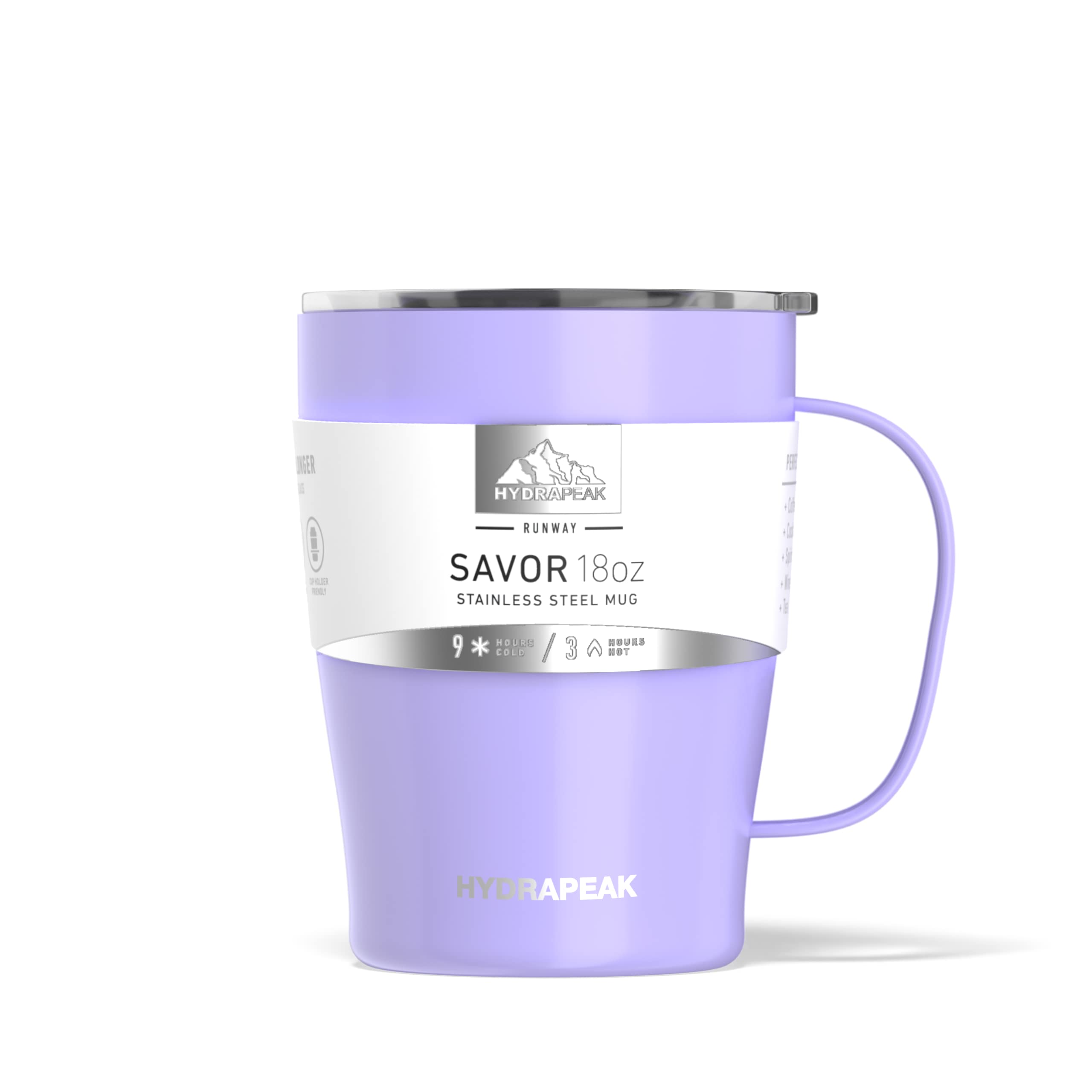 Hydrapeak SAVOR 18 oz Double Vacuum Insulated Coffee Mug - Lilac Travel Cup