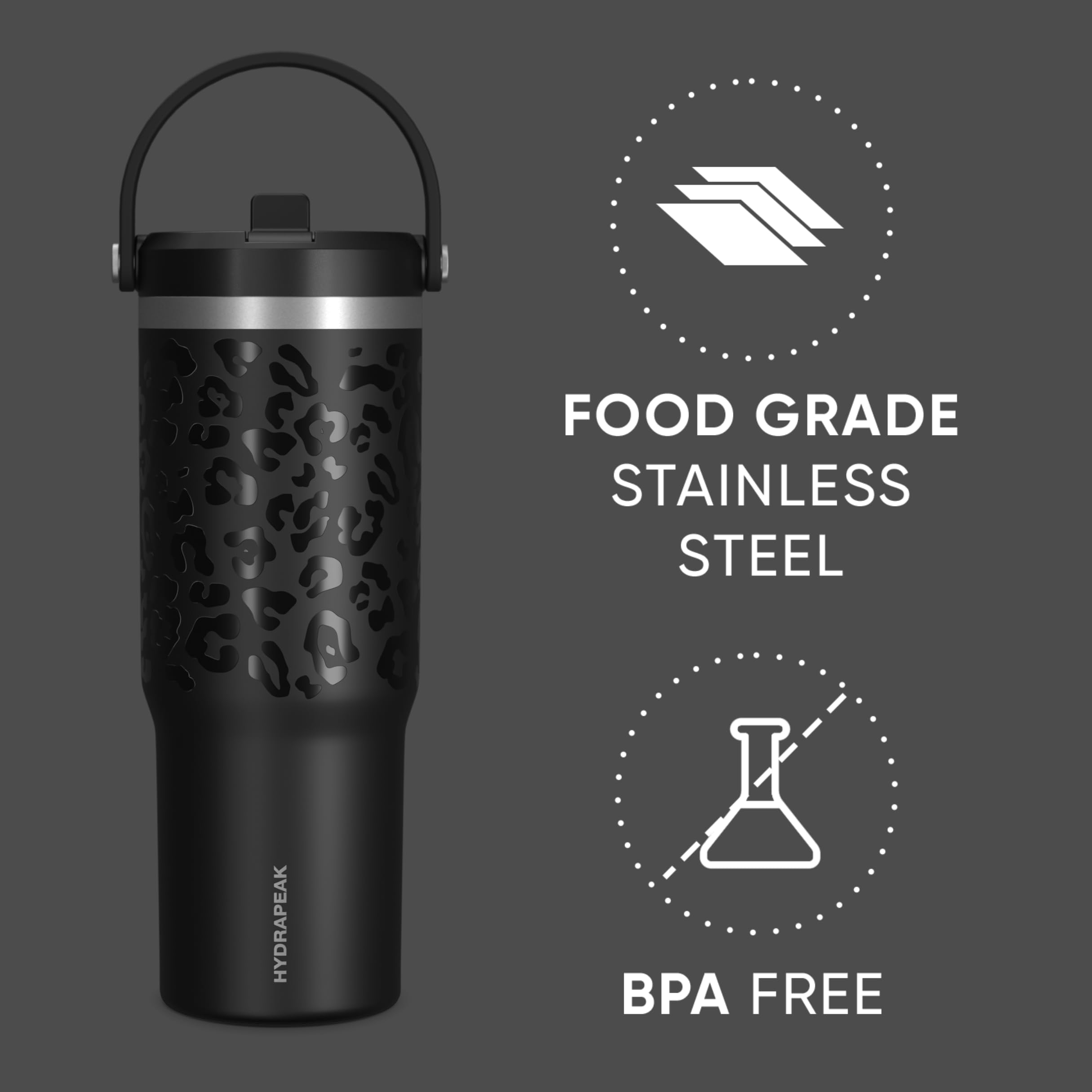 Hydrapeak Nomad 32 oz Tumbler with Handle and Straw Lid – Leakproof Insulated Cup