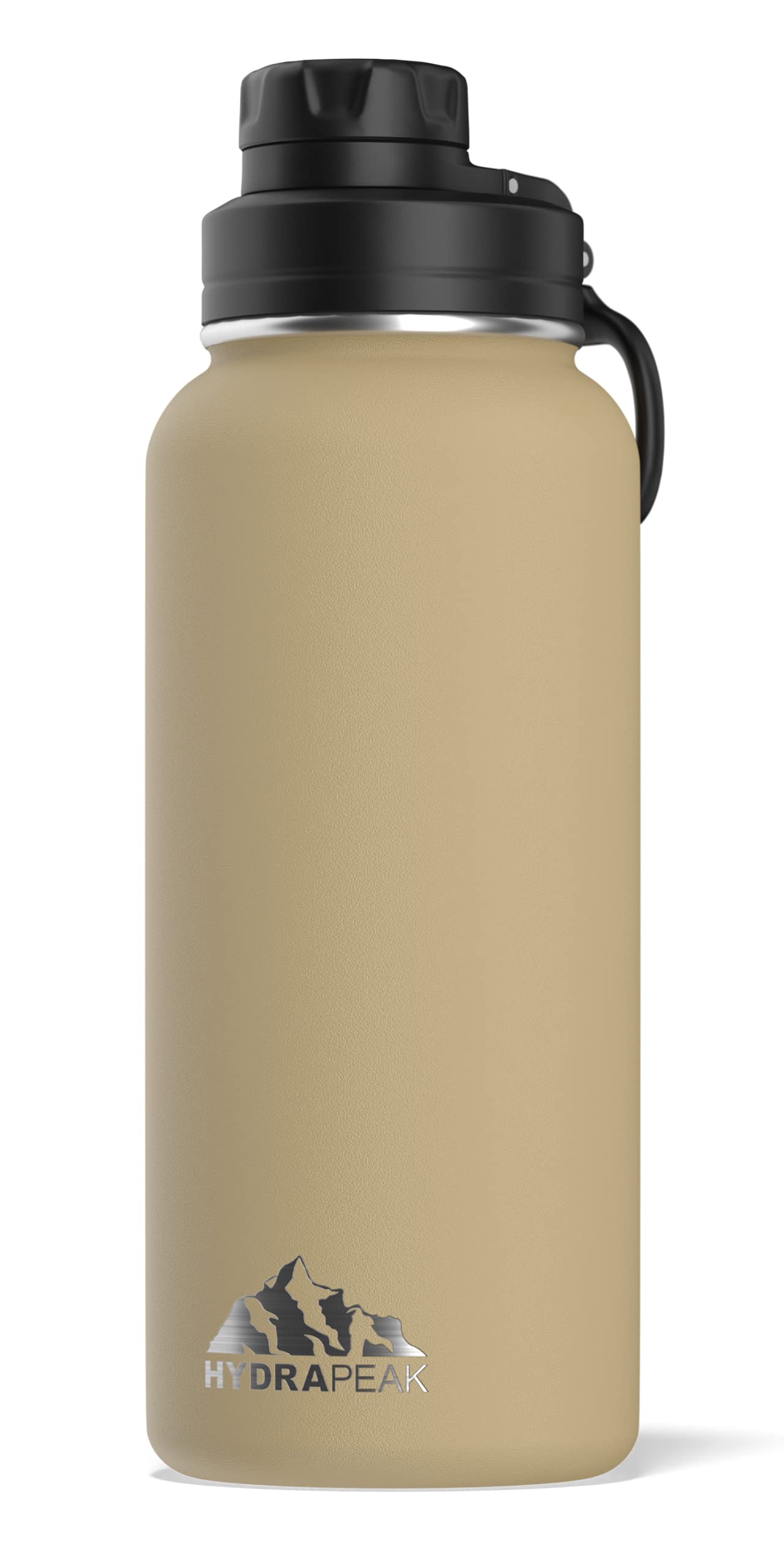 Hydrapeak 32oz Insulated Water Bottle with Chug Lid – Leak-Proof, Sand