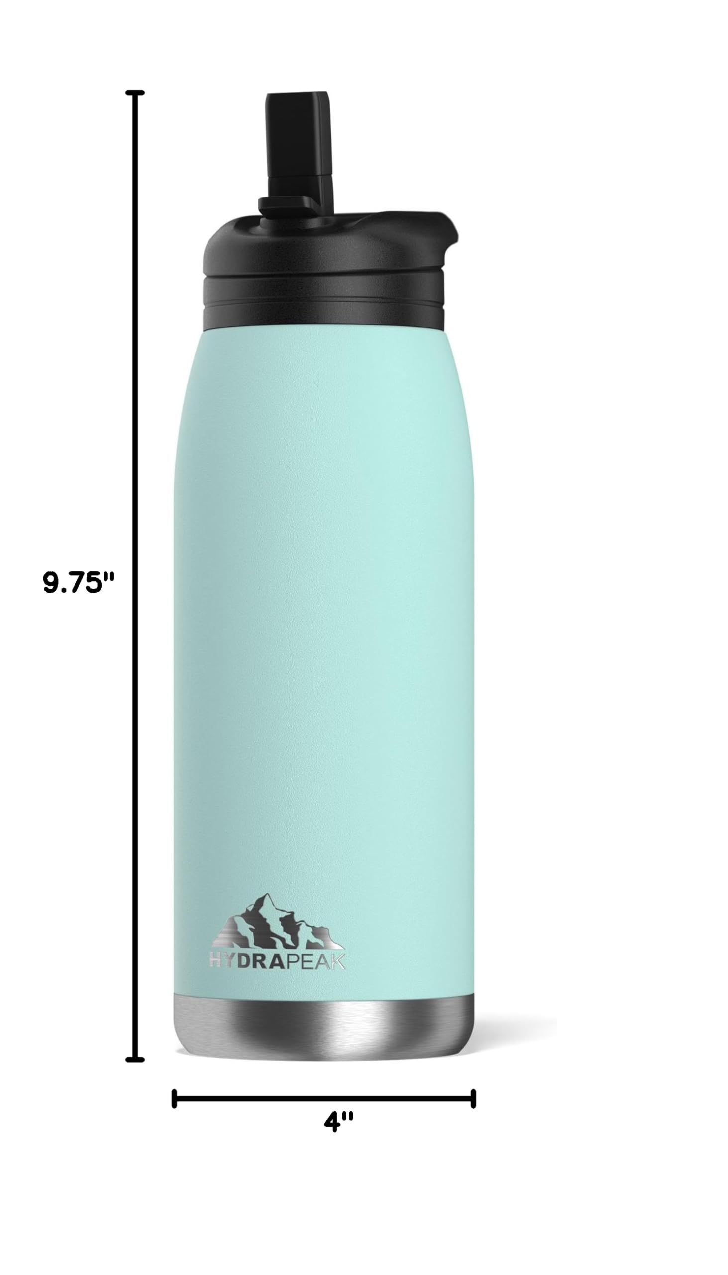Hydrapeak Flow 32oz Insulated Water Bottle with Straw Lid – Aqua