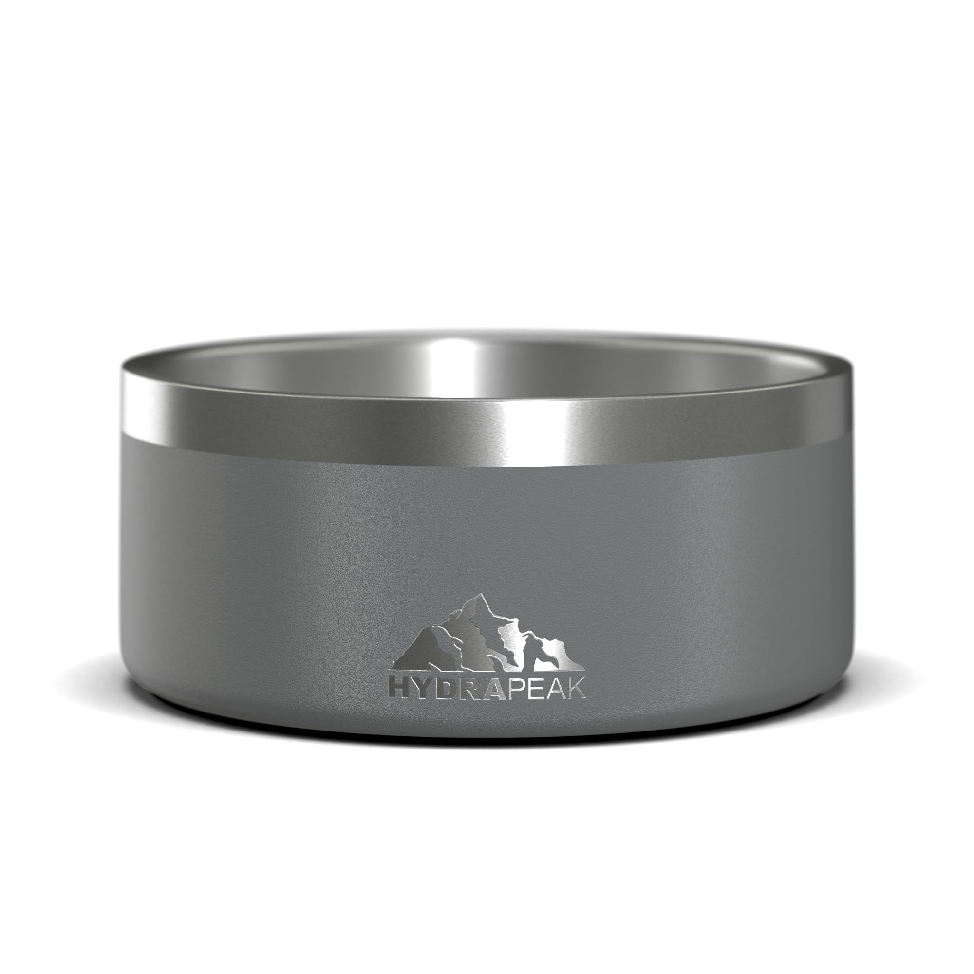 Hydrapeak Dog Bowl 4 Cup - Non-Slip Stainless Steel, Insulated Water and Food Dish for Small Dogs, Graphite