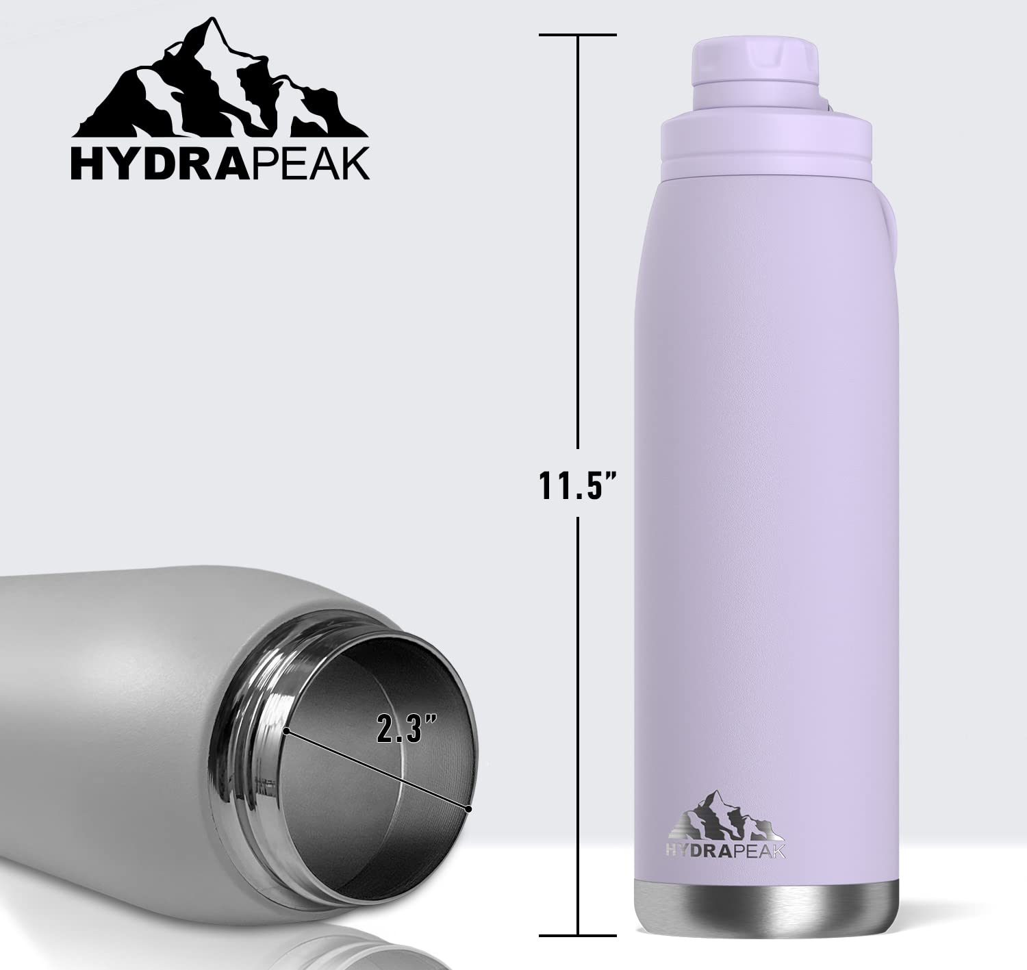 Hydrapeak 40 oz Insulated Water Bottle Chug Lid - Orchid - Leak Proof Double Wall Stainless Steel