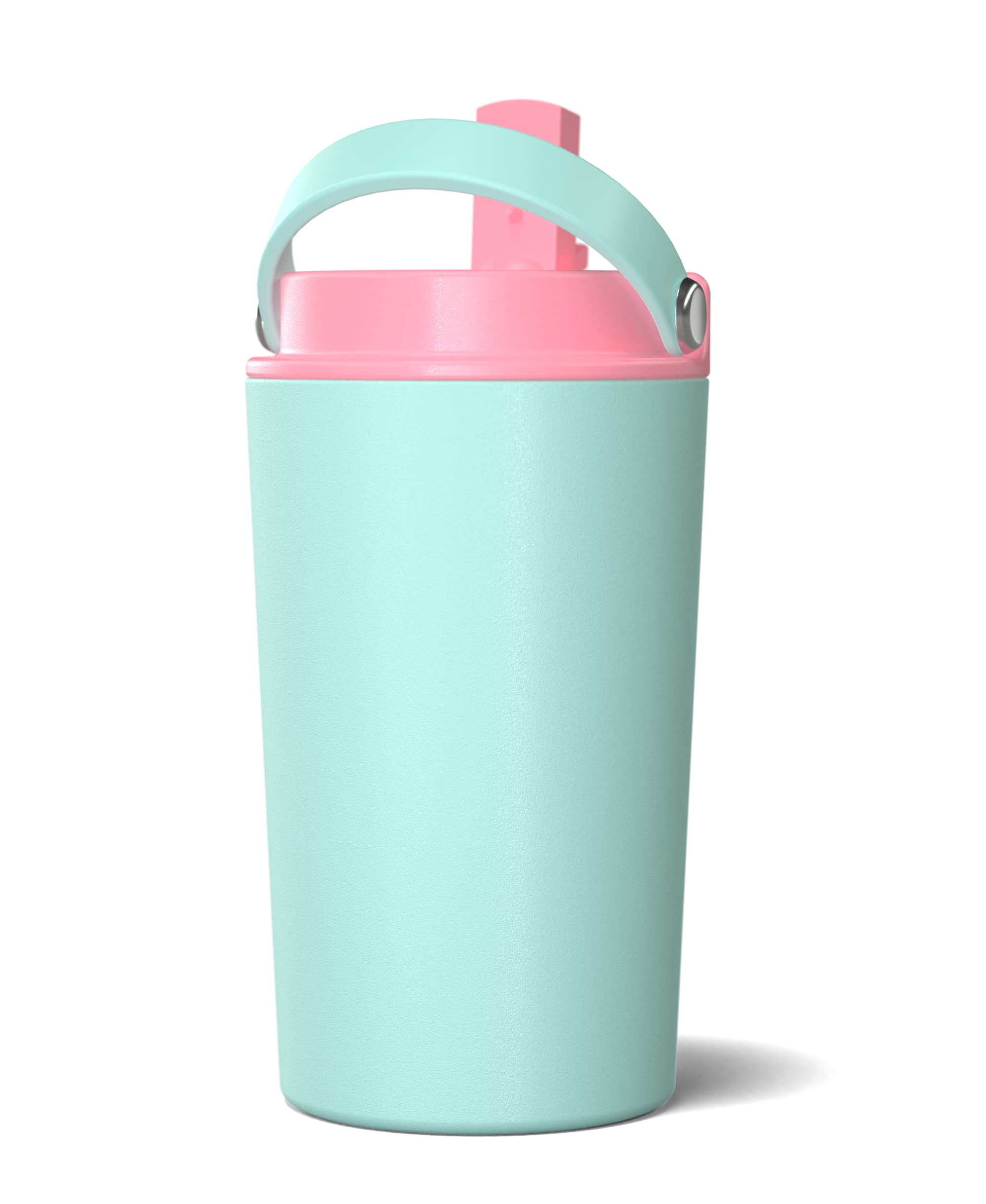 Hydrapeak Junior 14oz Insulated Kids Water Bottle - Aqua/Bubblegum Straw Lid