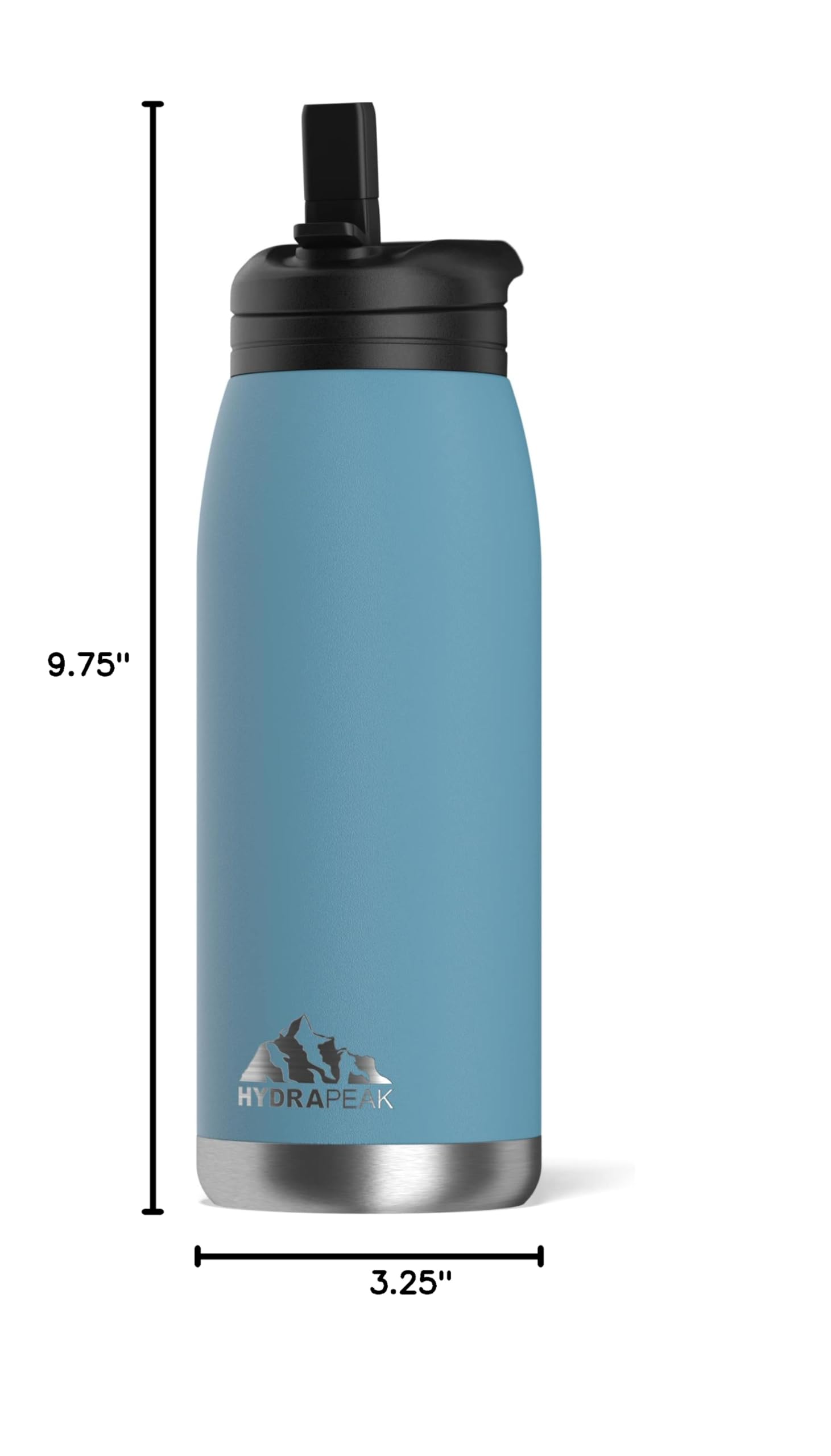 Hydrapeak Flow 32 oz Insulated Water Bottle with Straw Lid, Spring Lake – BPA-Free & Leakproof