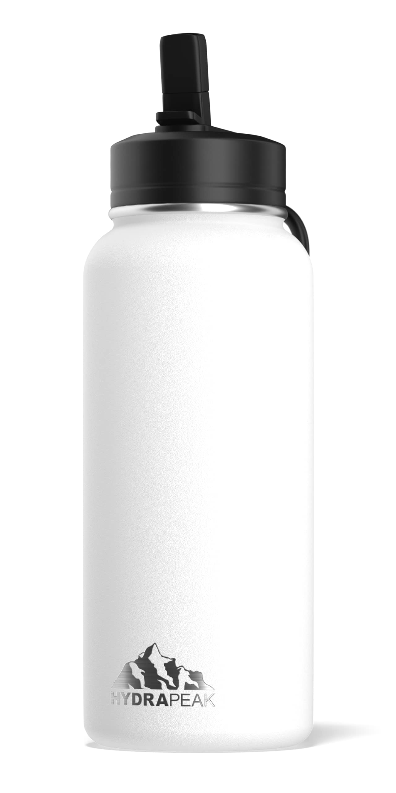 Hydrapeak 32oz Insulated Water Bottle with Straw Lid - Leak-Proof Stainless Steel, Double-Wall Vacuum, White