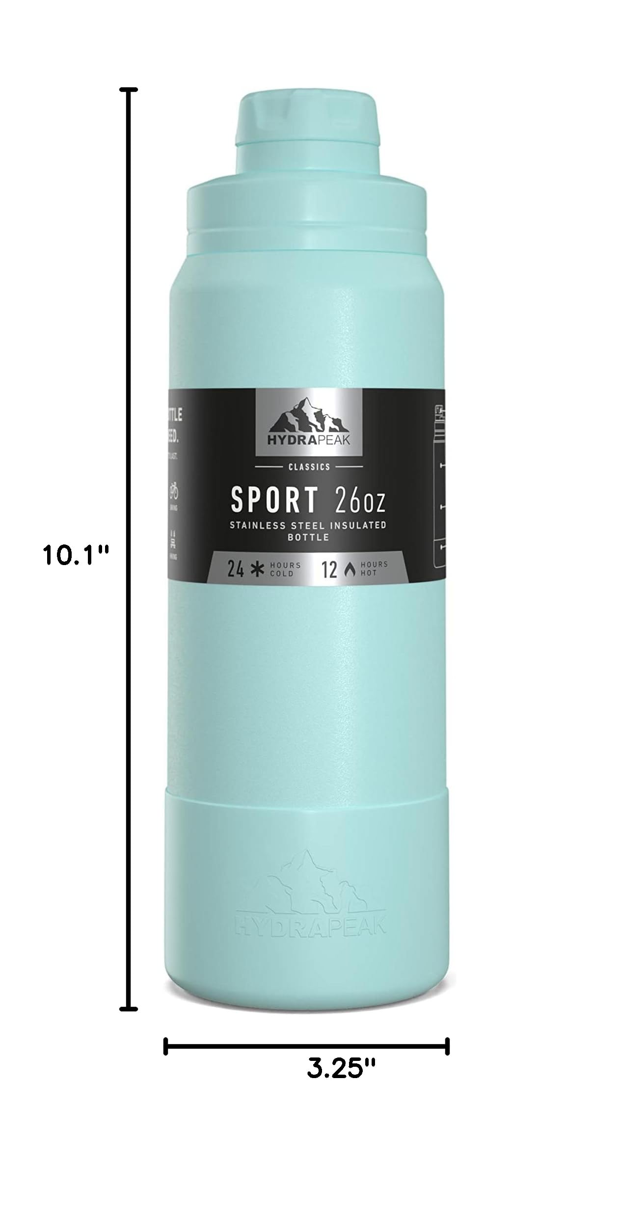 Hydrapeak 26oz Sport Insulated Water Bottle Alpine - Stainless Steel with Chug Lid, Cup Holder Friendly